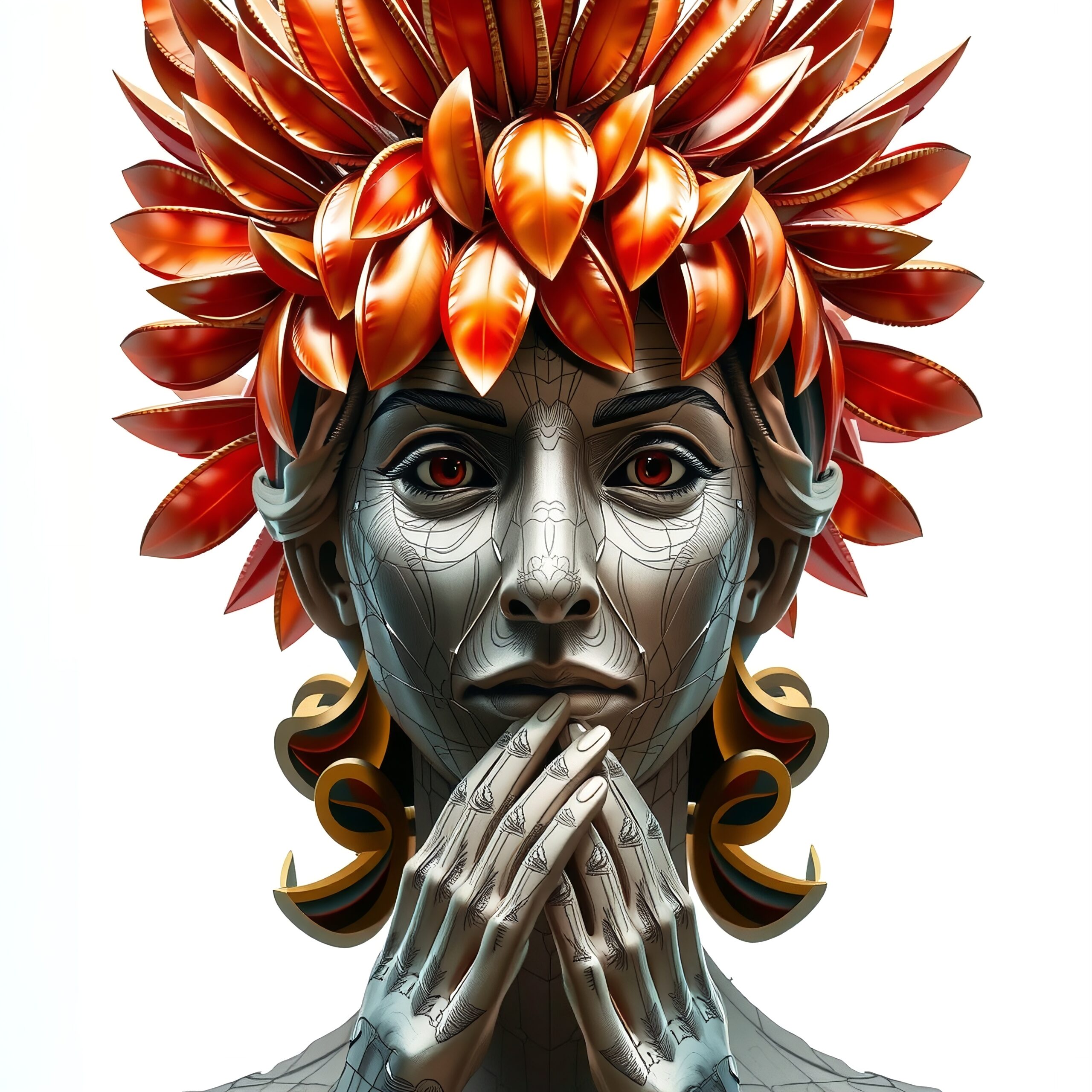 Mechanized Flora Portrait Art