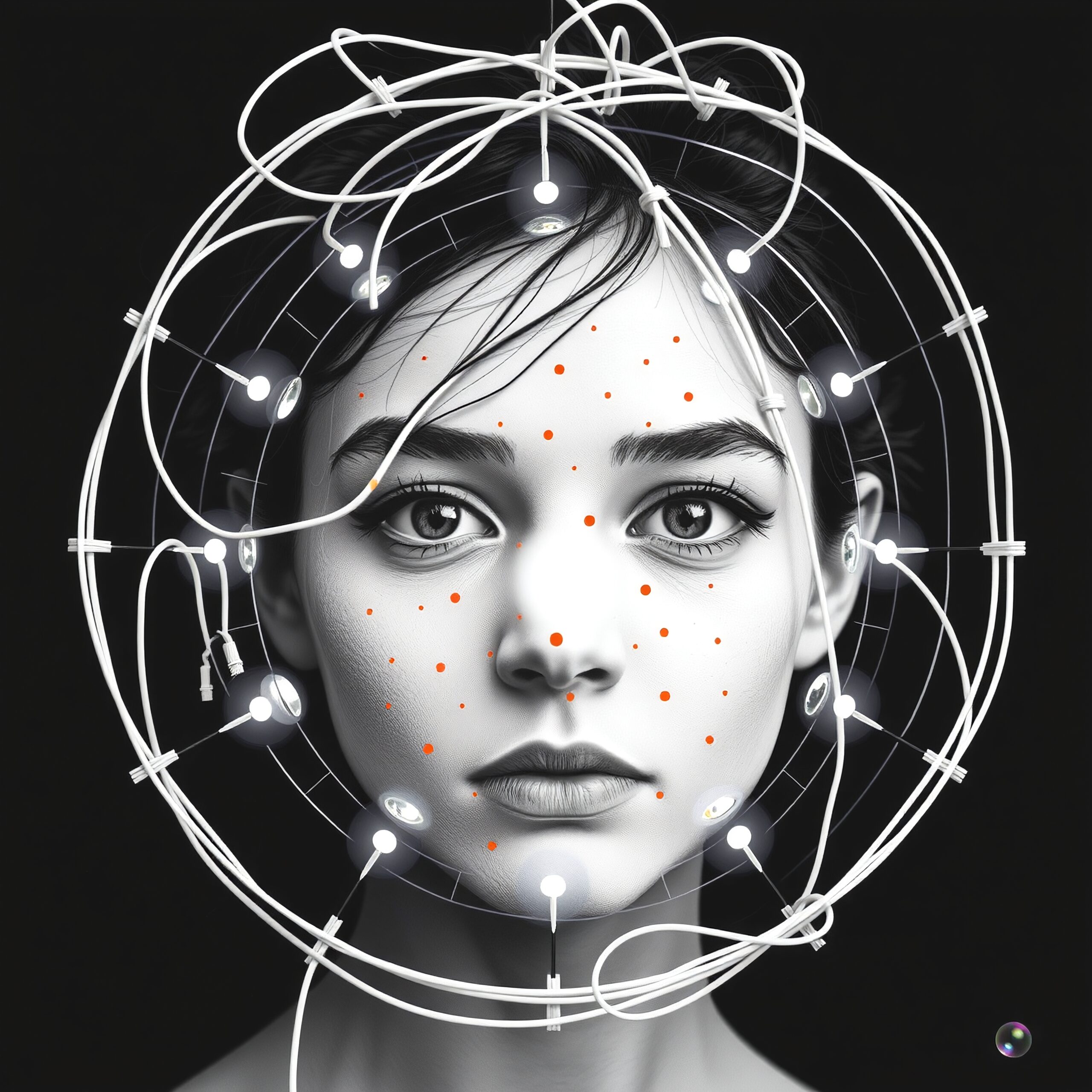 Human and Technology Fusion Portrait