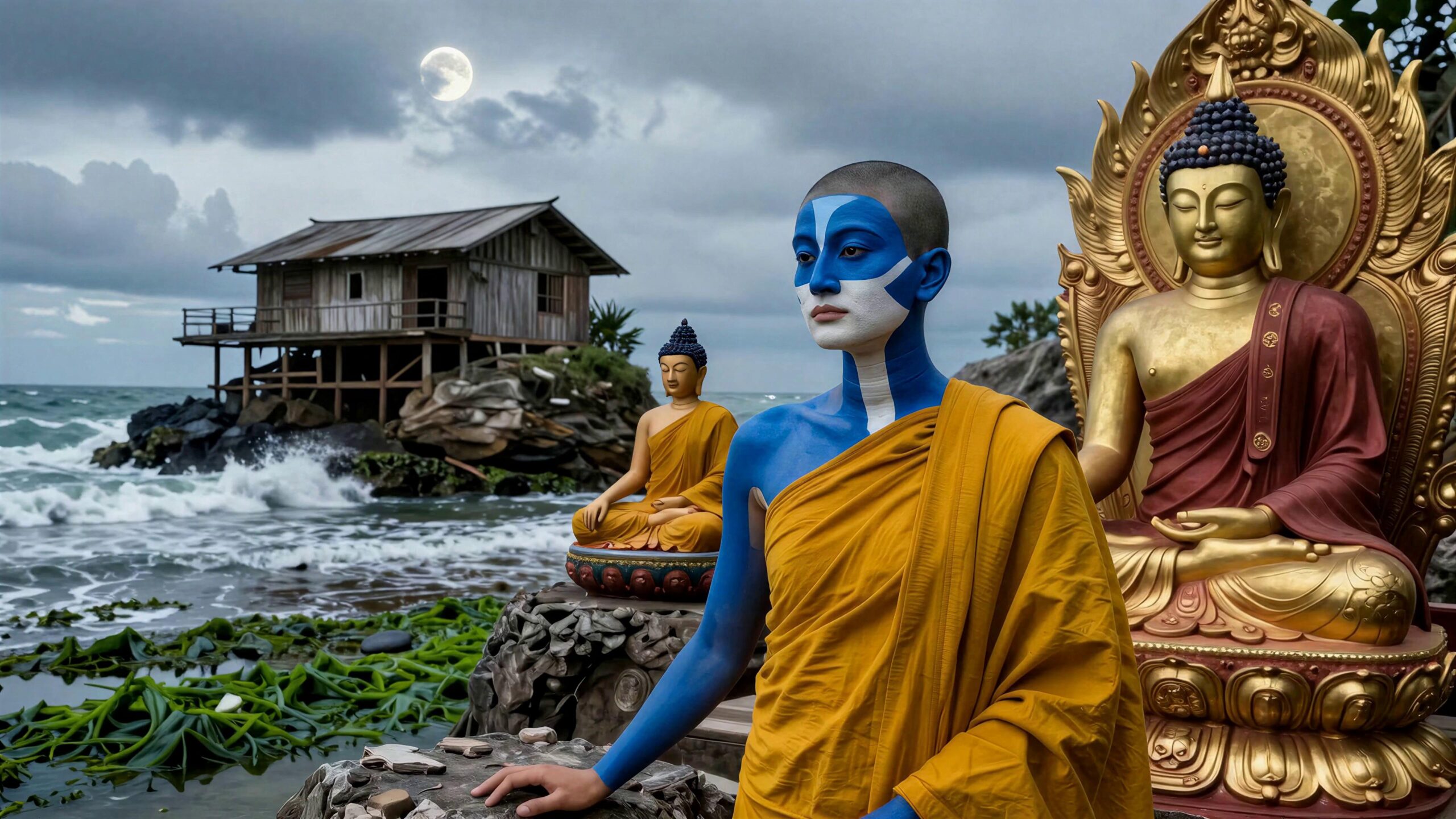 Blue Monk Moonlit Coast 4K Video