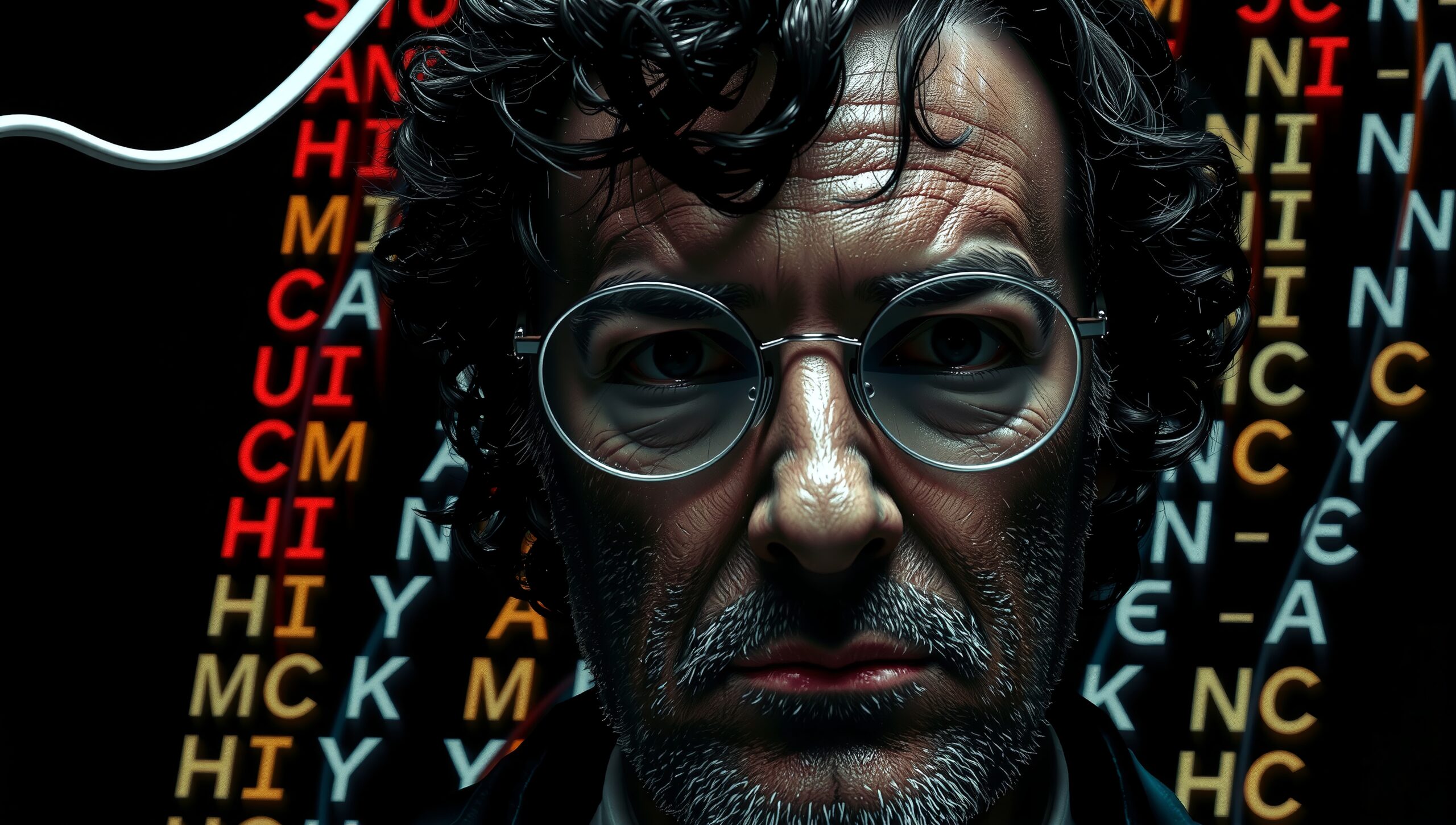 Mysterious Man with Letters Backdrop