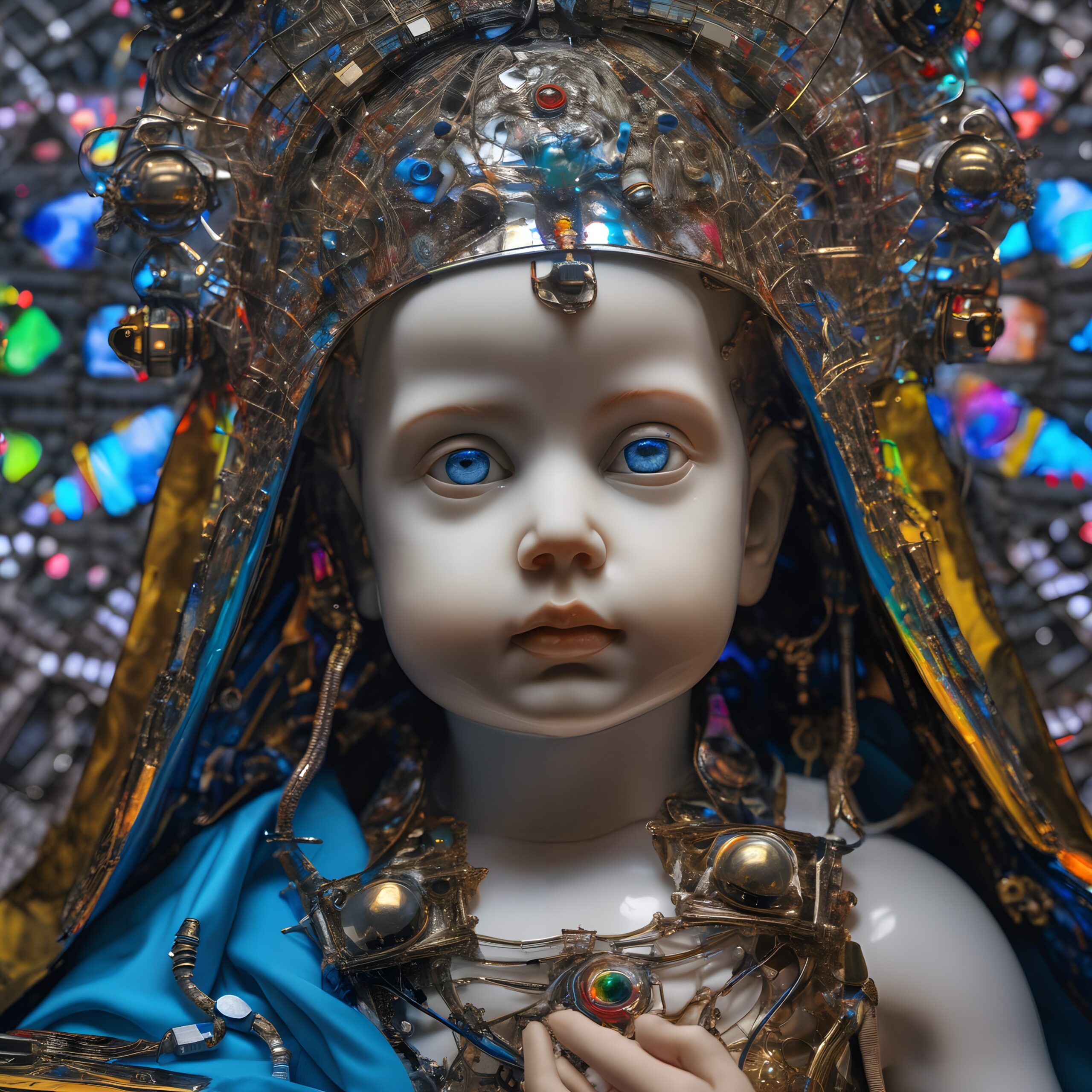 Futuristic Child Royalty Sculpture