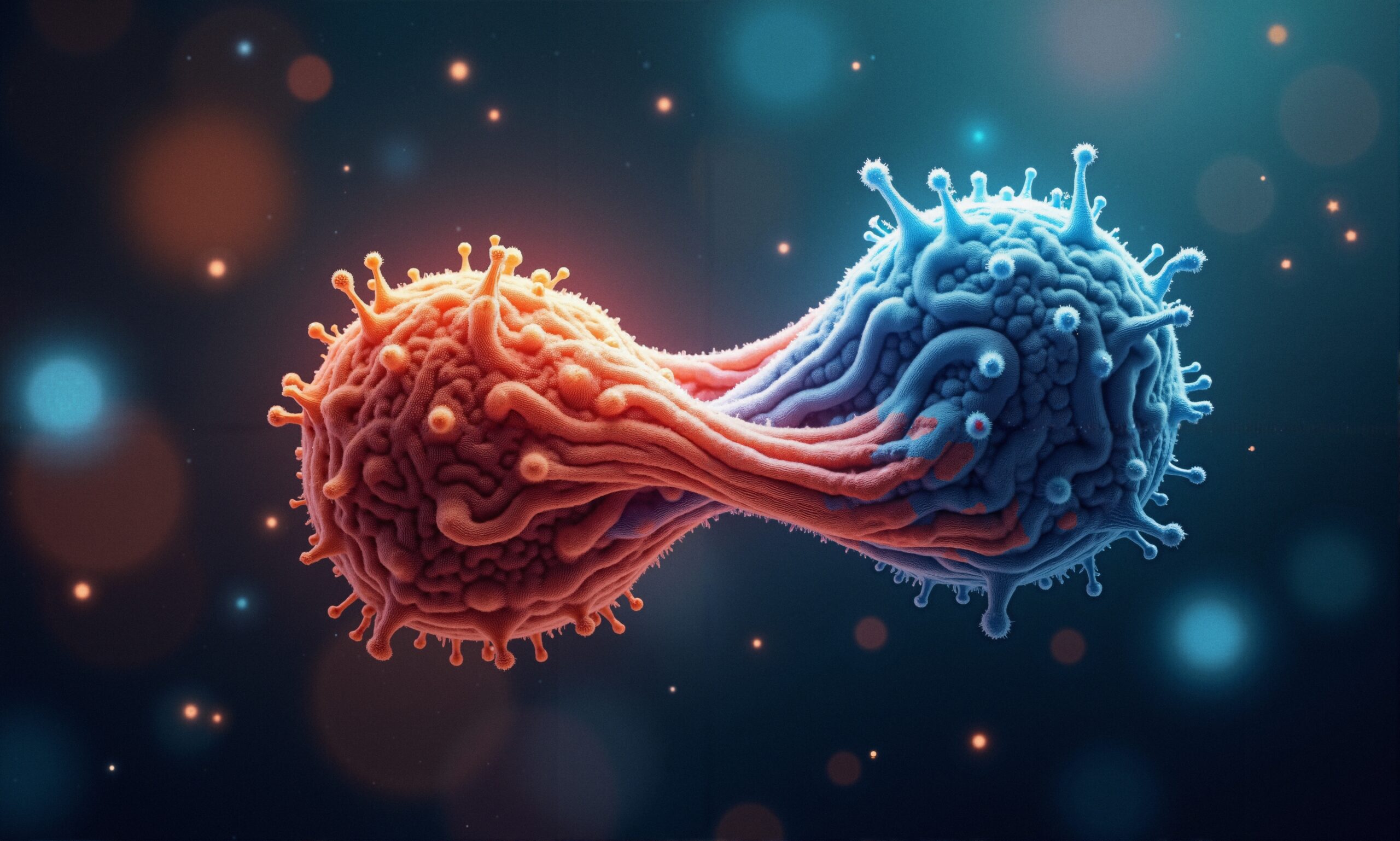 Colorful Cells in Division Artwork