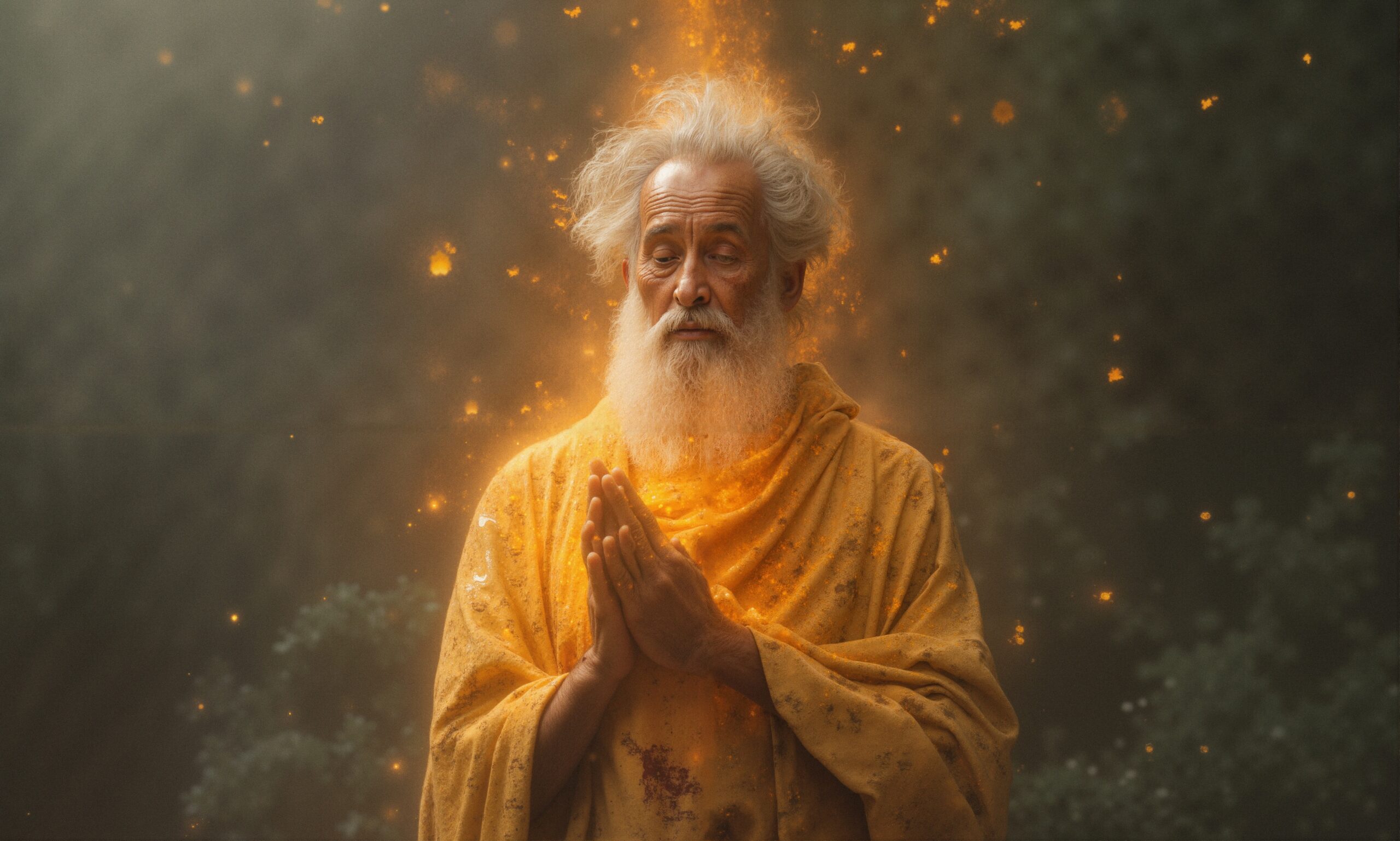 Enlightened Sage in Glowing Aura