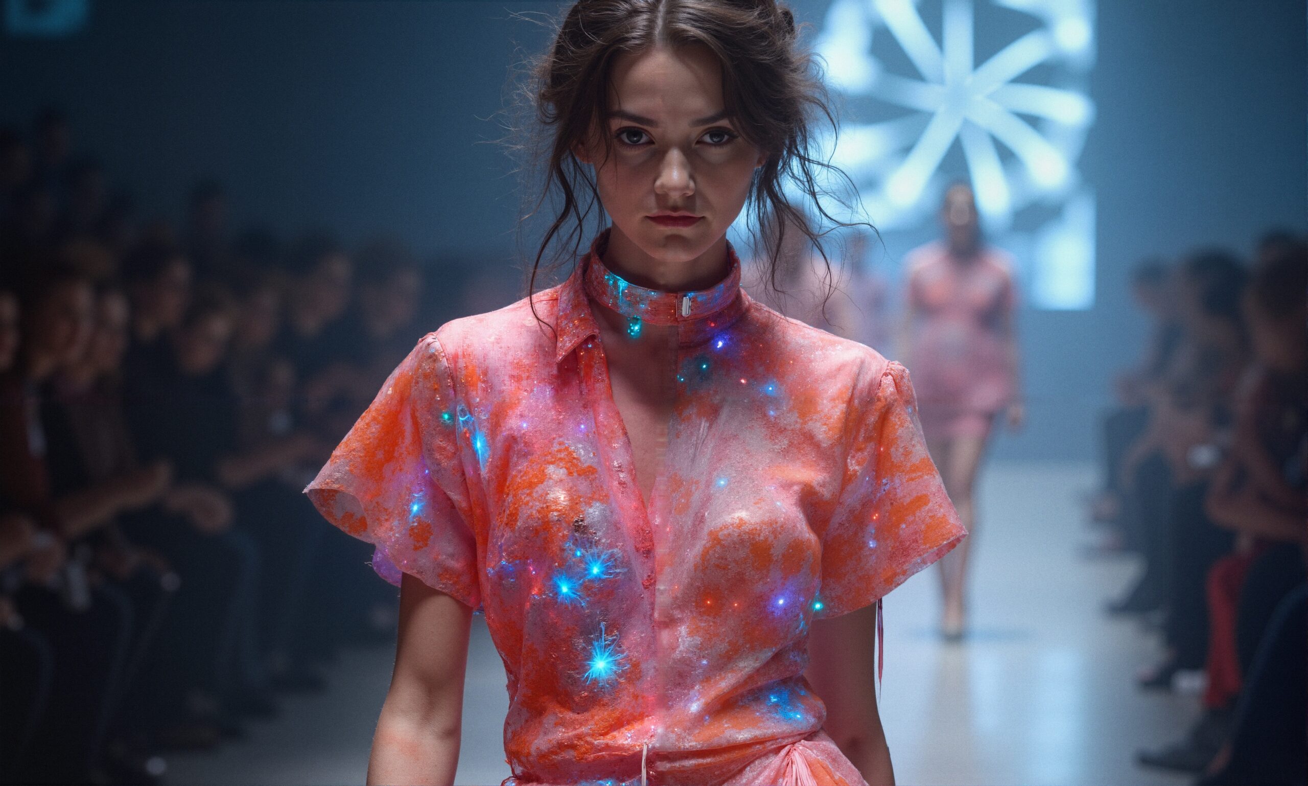 Runway Fashion with Illuminated Dress