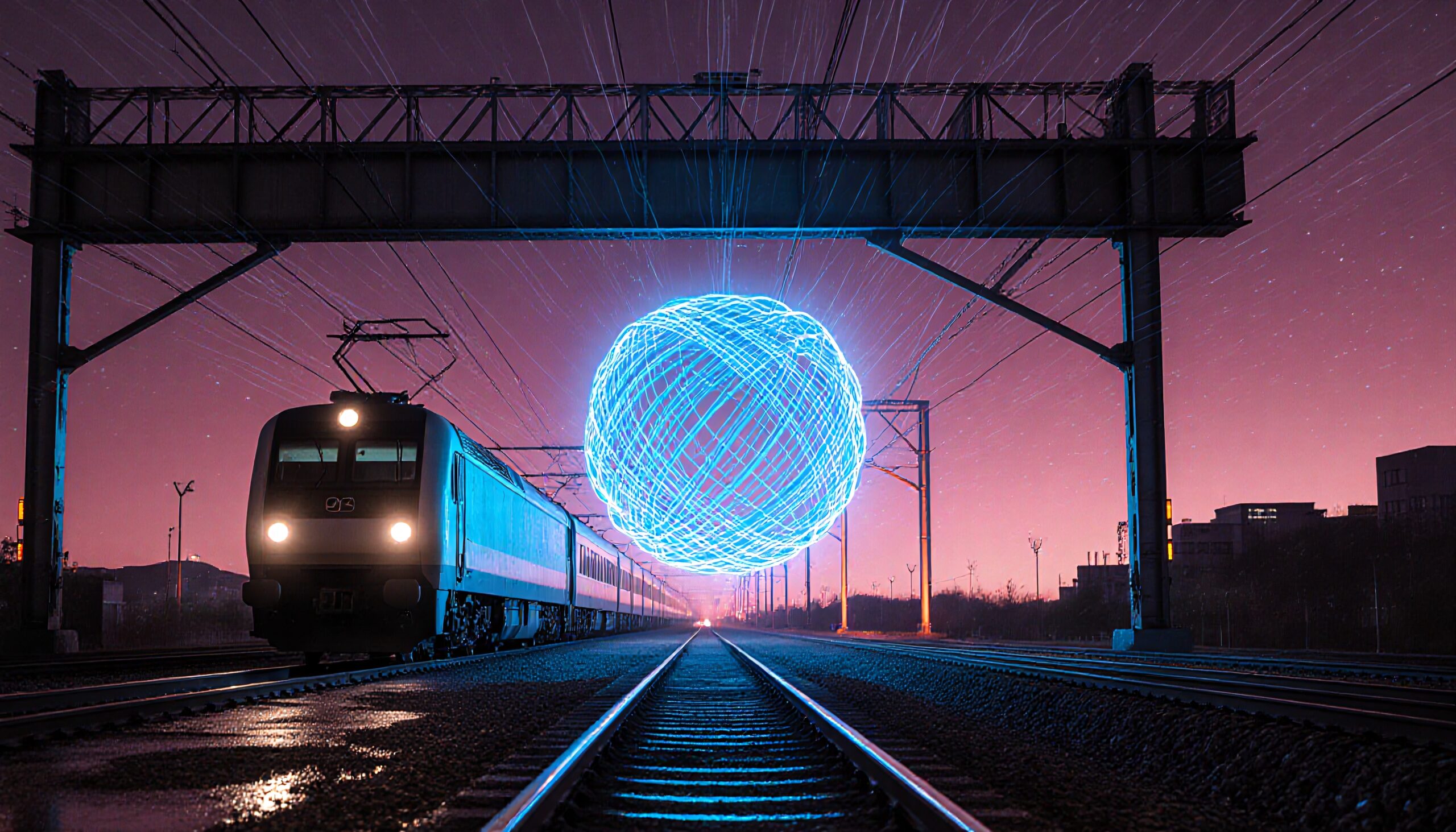 Glowing Orb Hovers Above Train