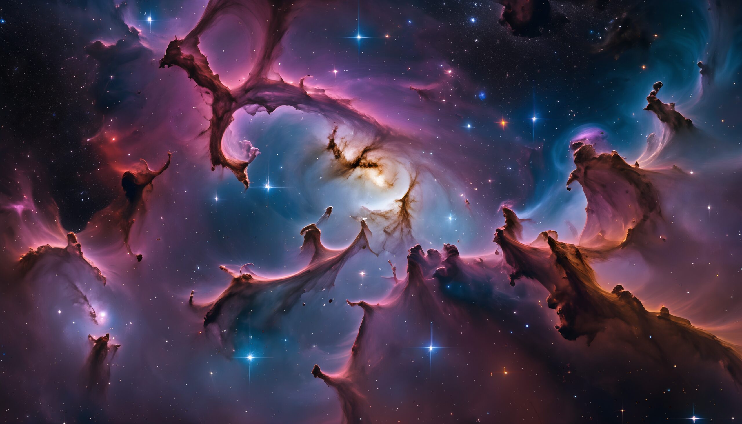 Majestic Cosmic Nebula with Stars