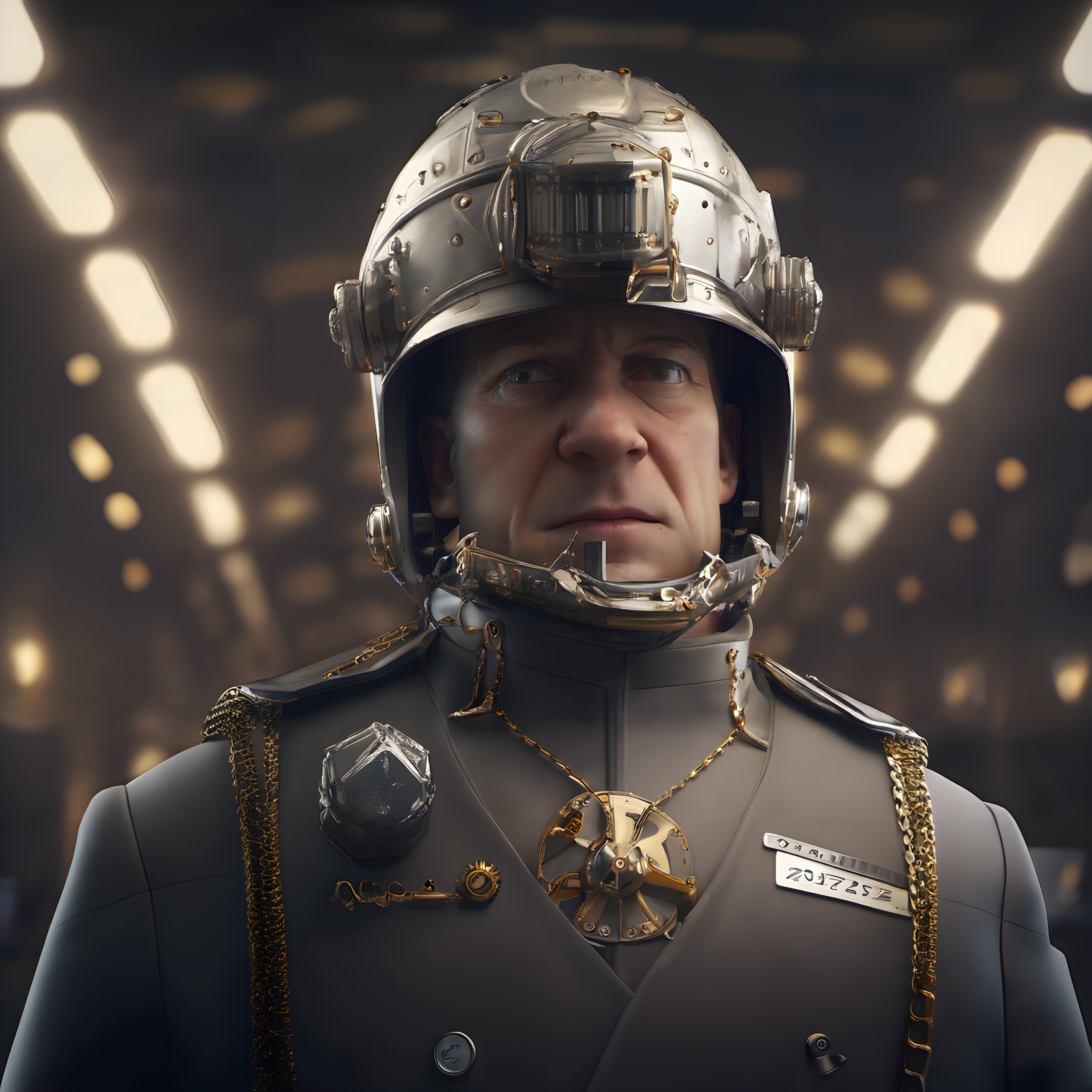 Futuristic Soldier in Cyberpunk Gear