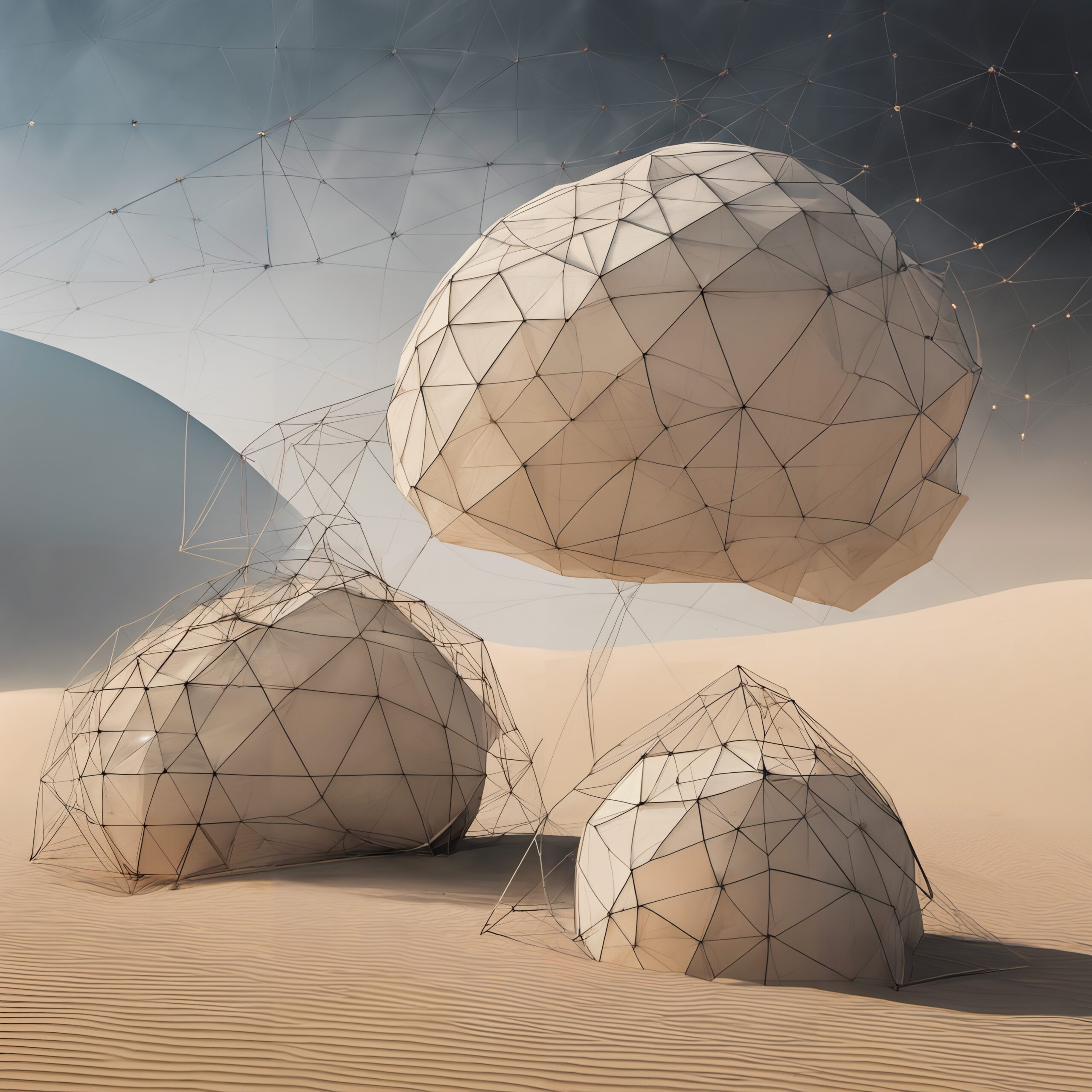 Futuristic Geometric Desert Structures