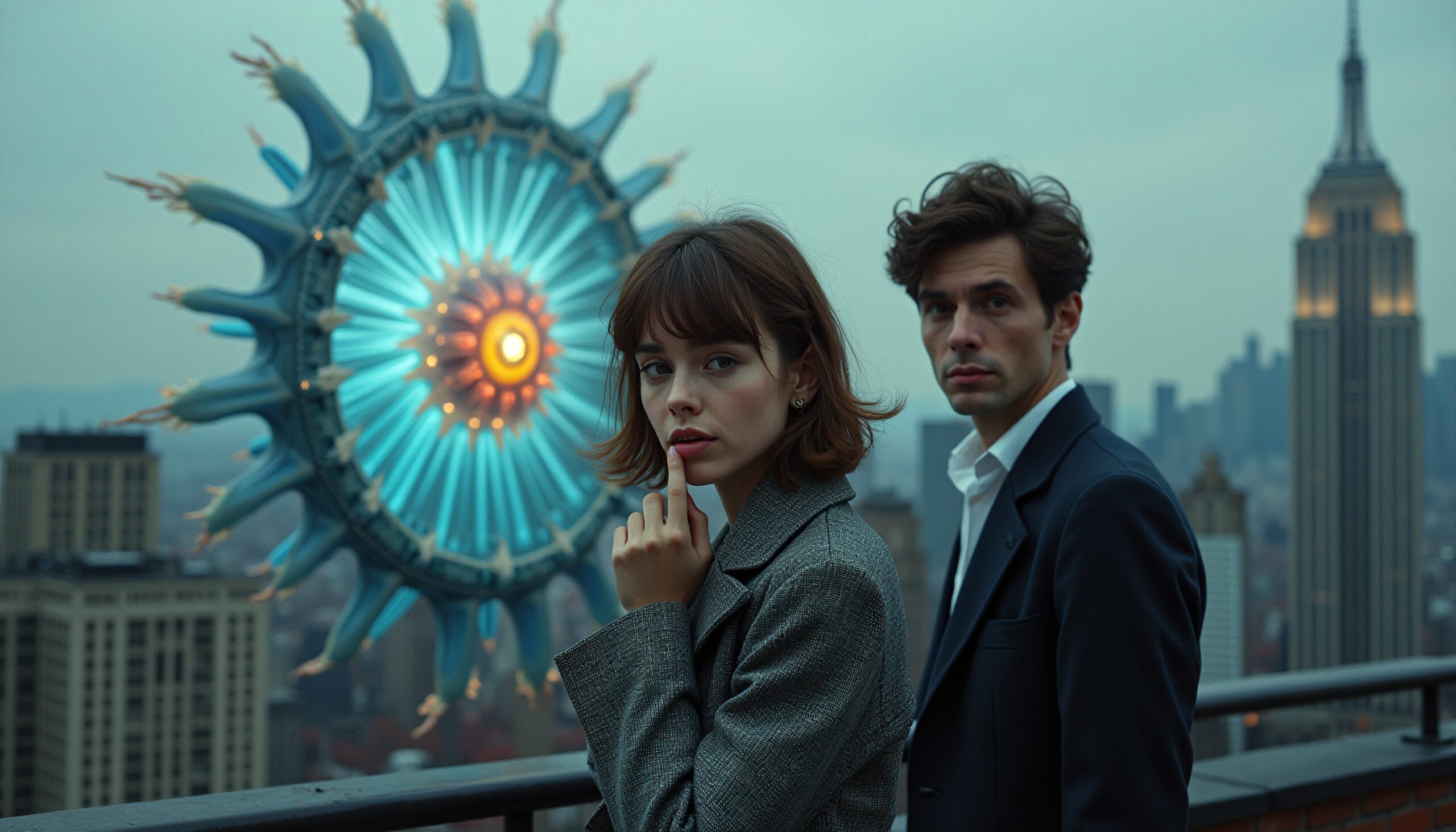 Urban Sci-Fi Rooftop Encounter