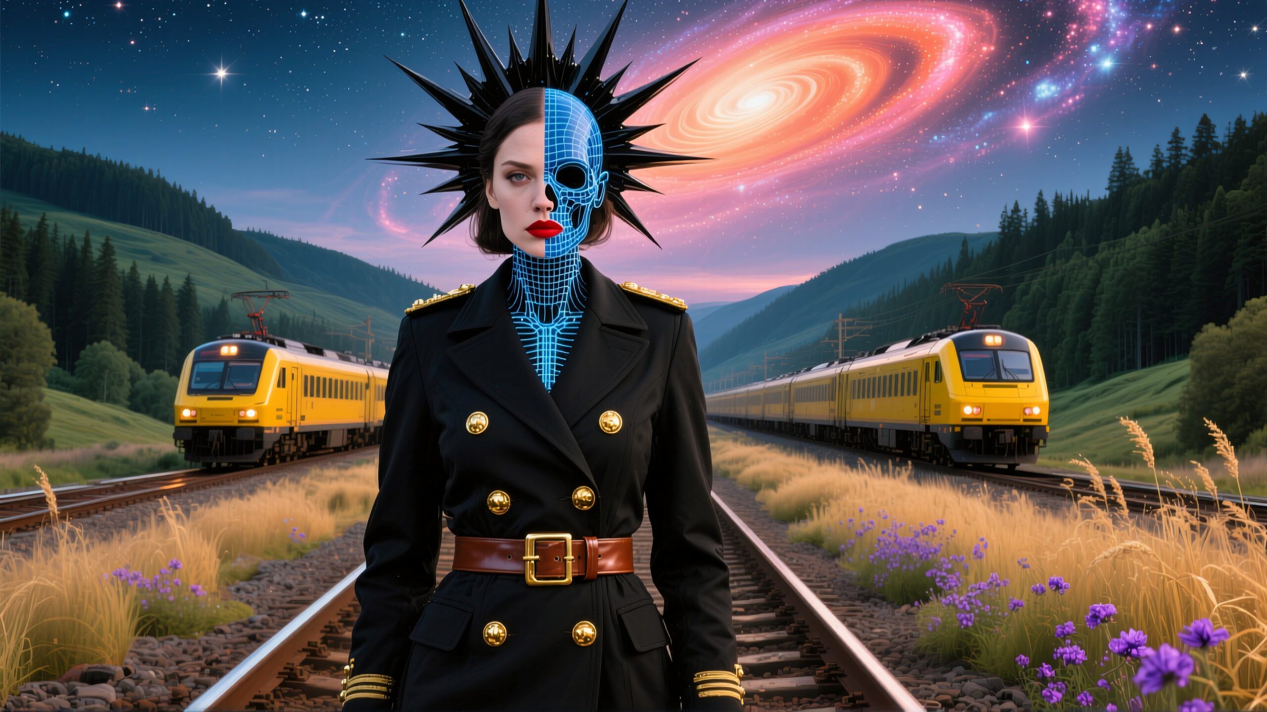Cosmic Journey on Railway Tracks
