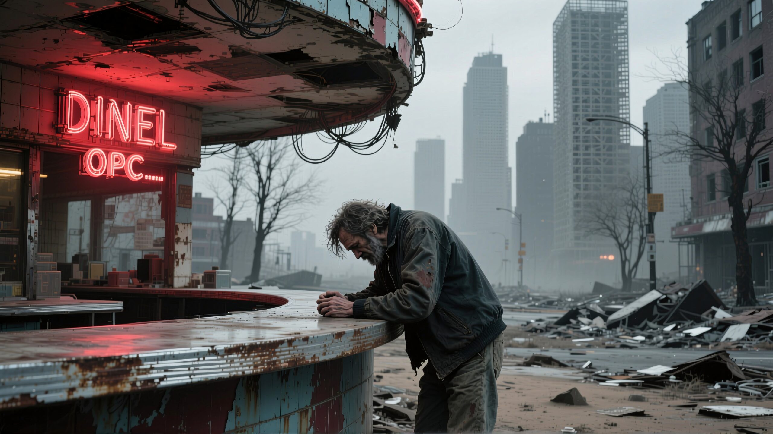 Abandoned Diner in Urban Ruins