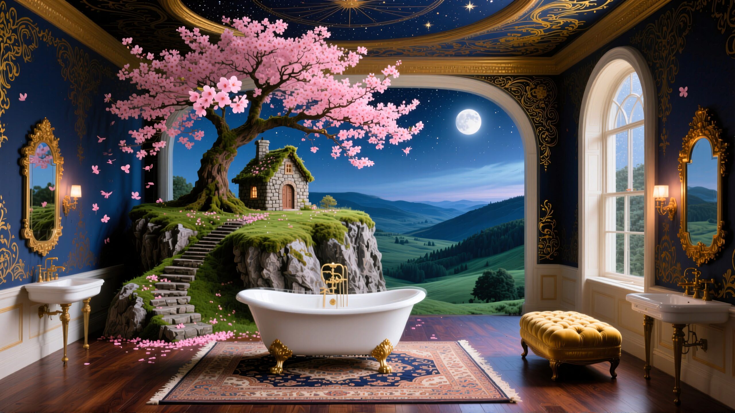 Surreal Indoor-Outdoor Fantasy Bathroom