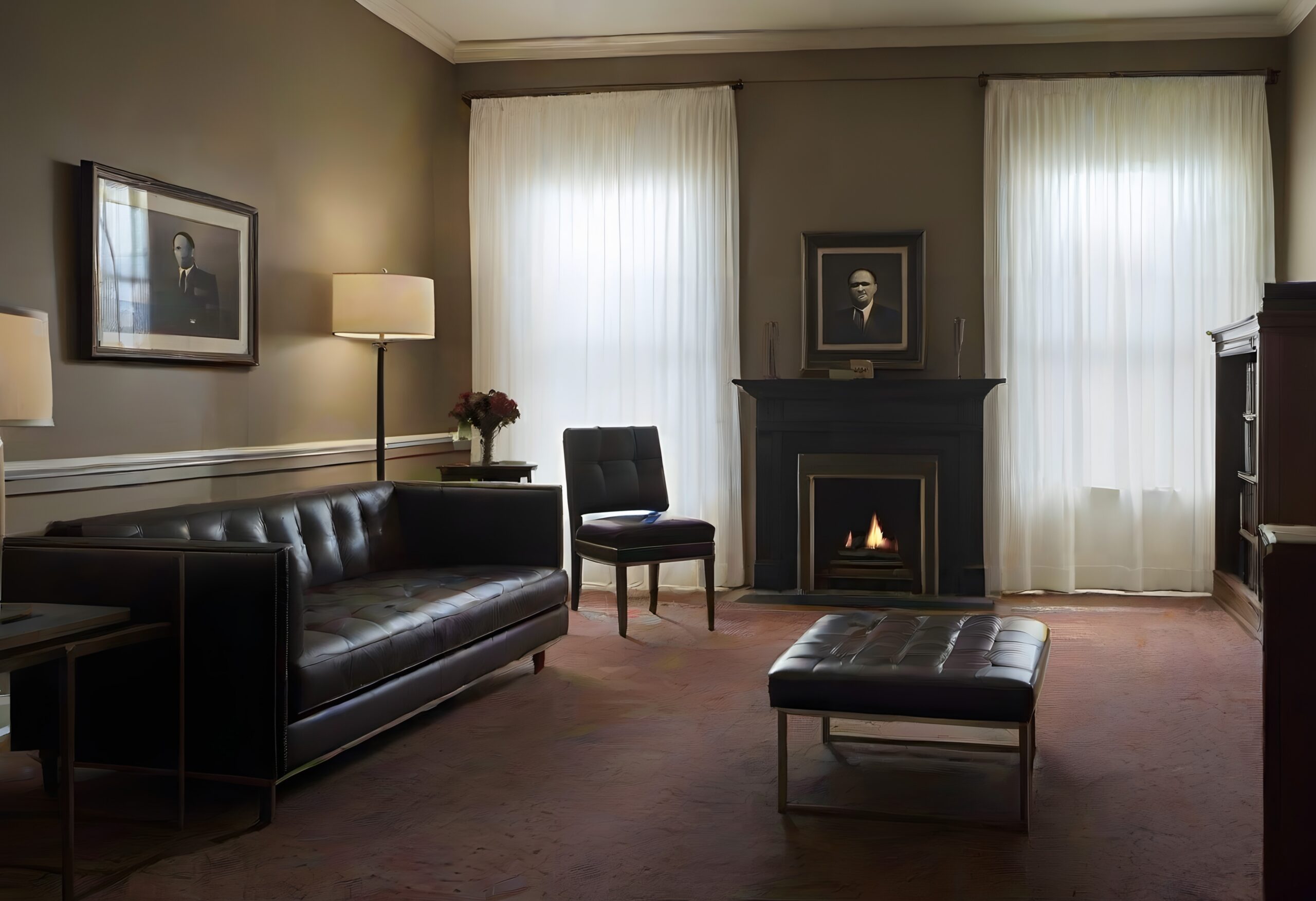 Elegant Living Room with Fireplace