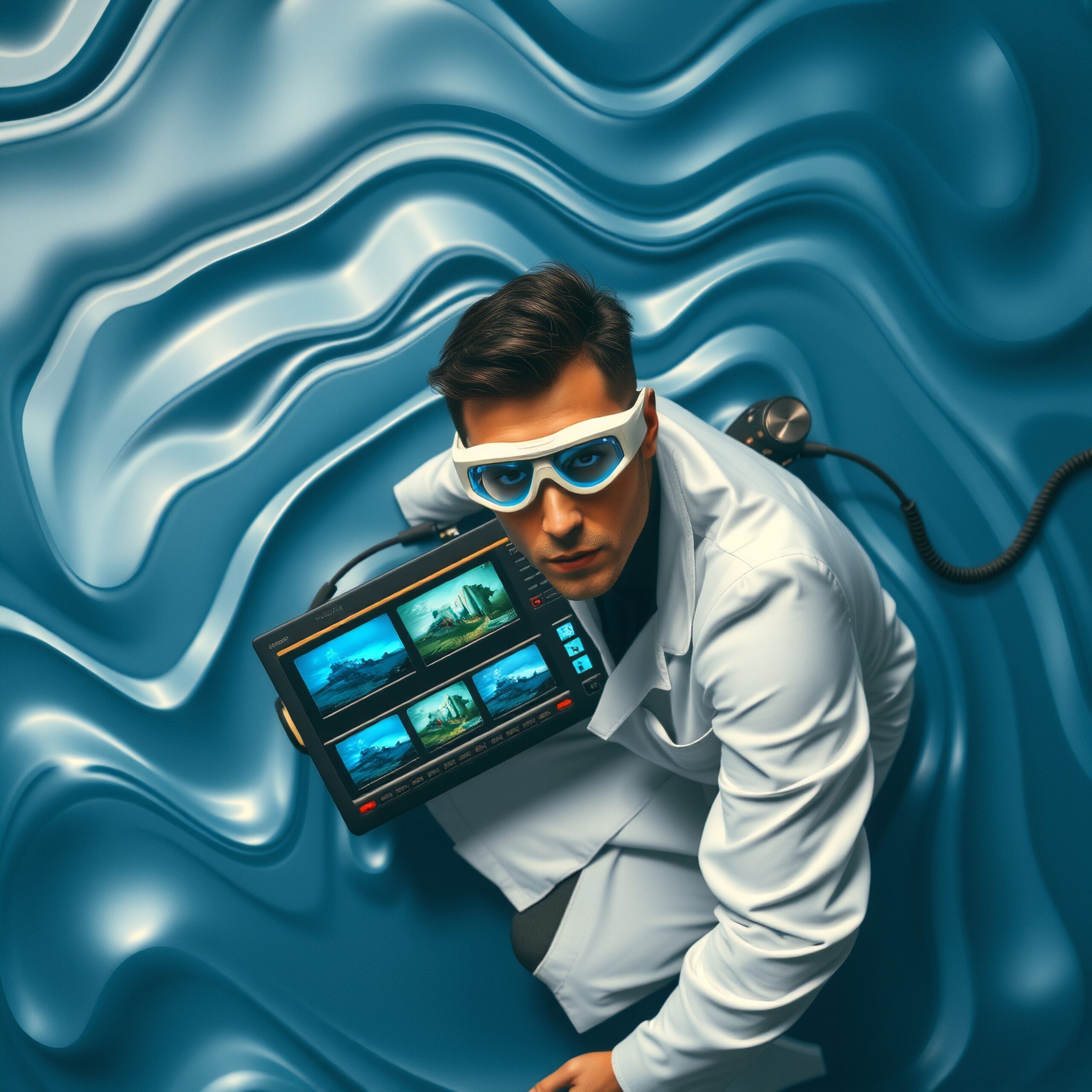 Futuristic Technology Exploration Scene