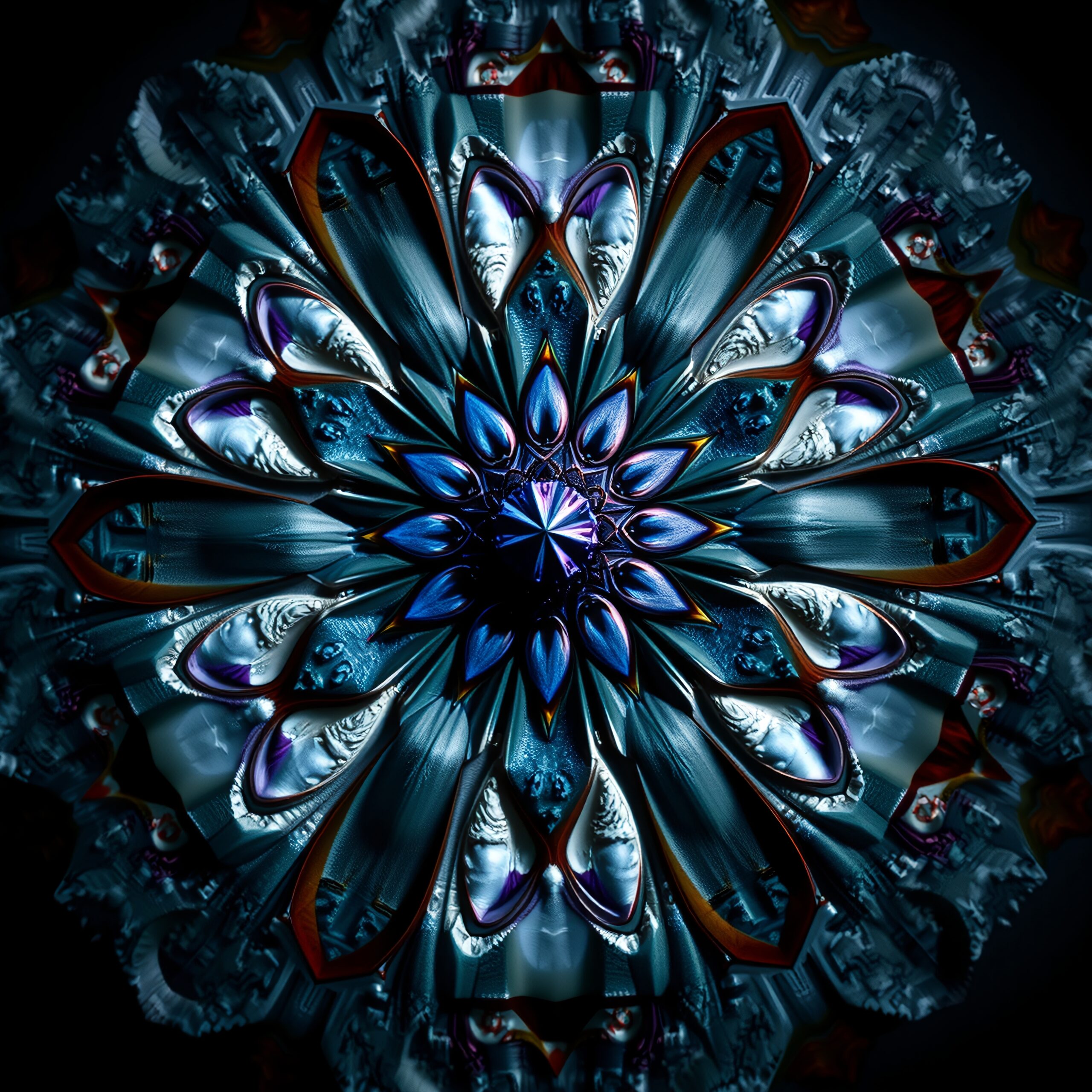 Kaleidoscopic Floral Fractal Design