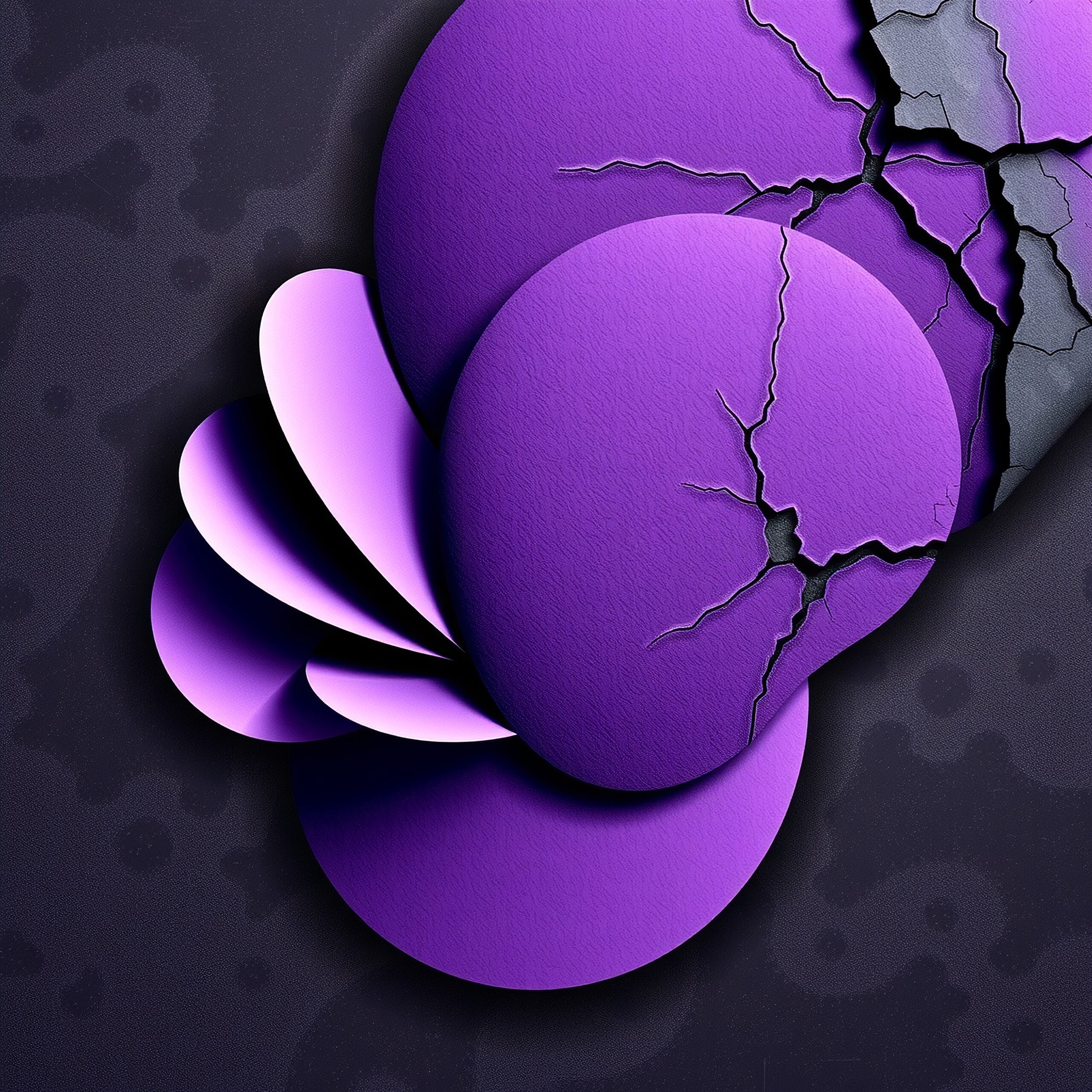 Abstract Shapes with Cracked Texture