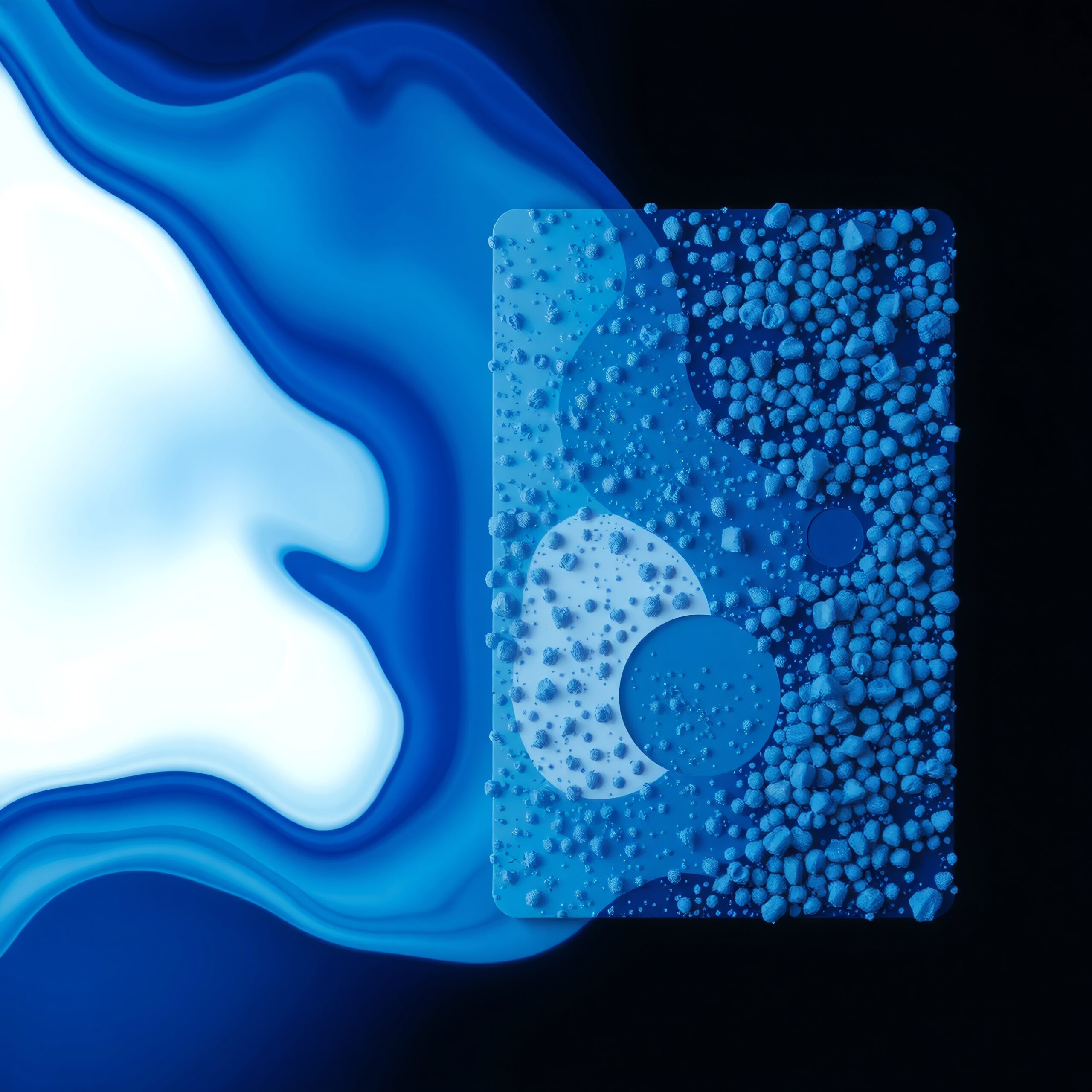 Abstract Blue and White Composition