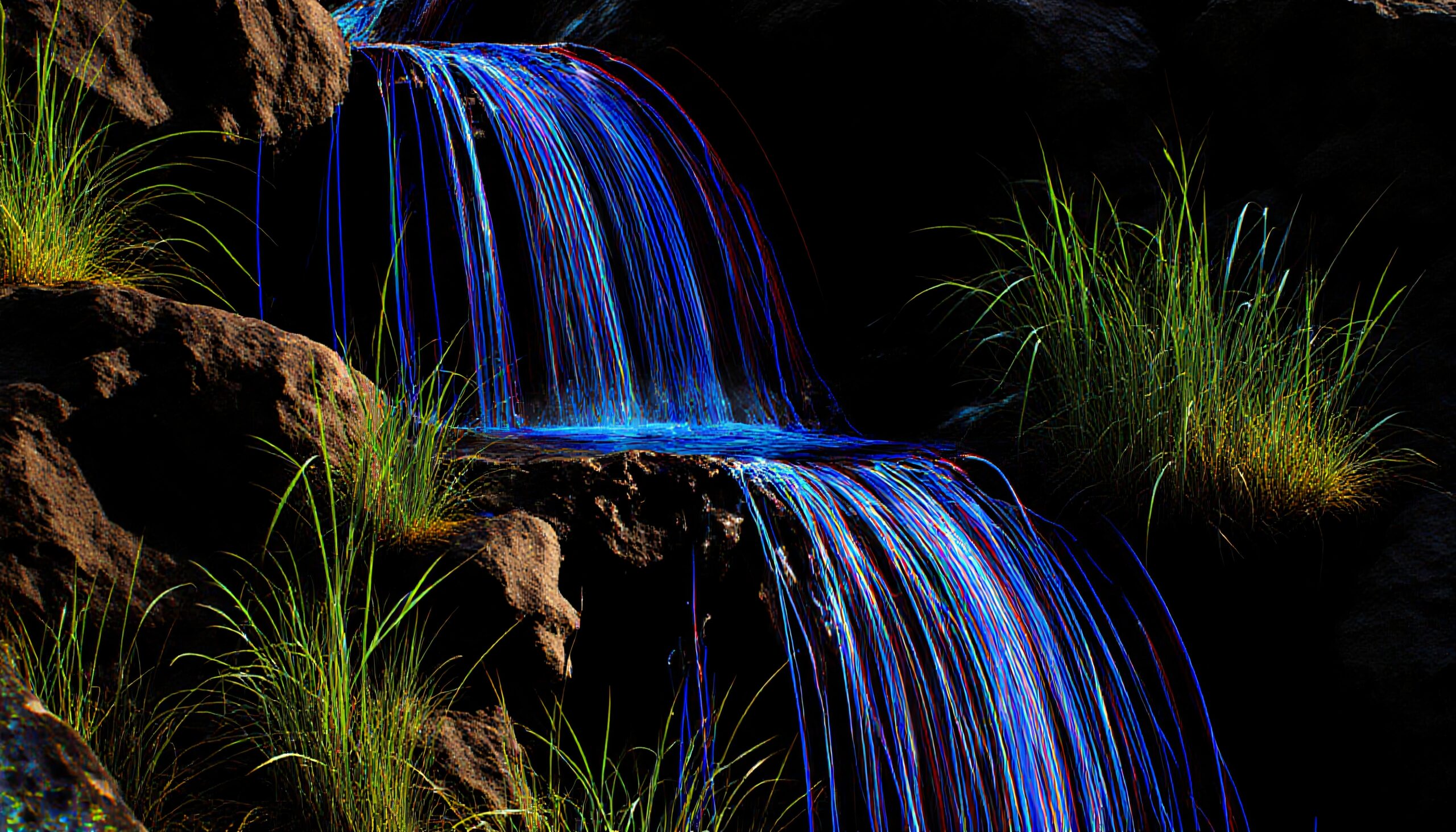 Colorful Waterfall in Natural Setting