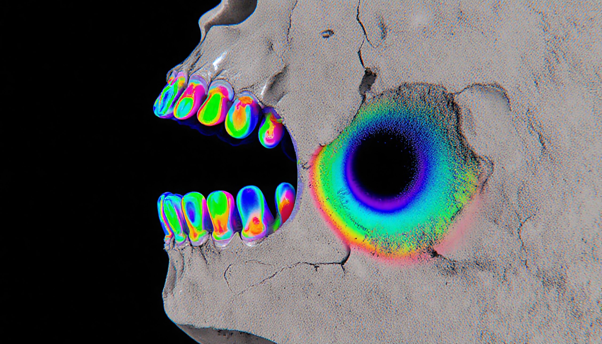 Rainbow Skull with Vibrant Colors