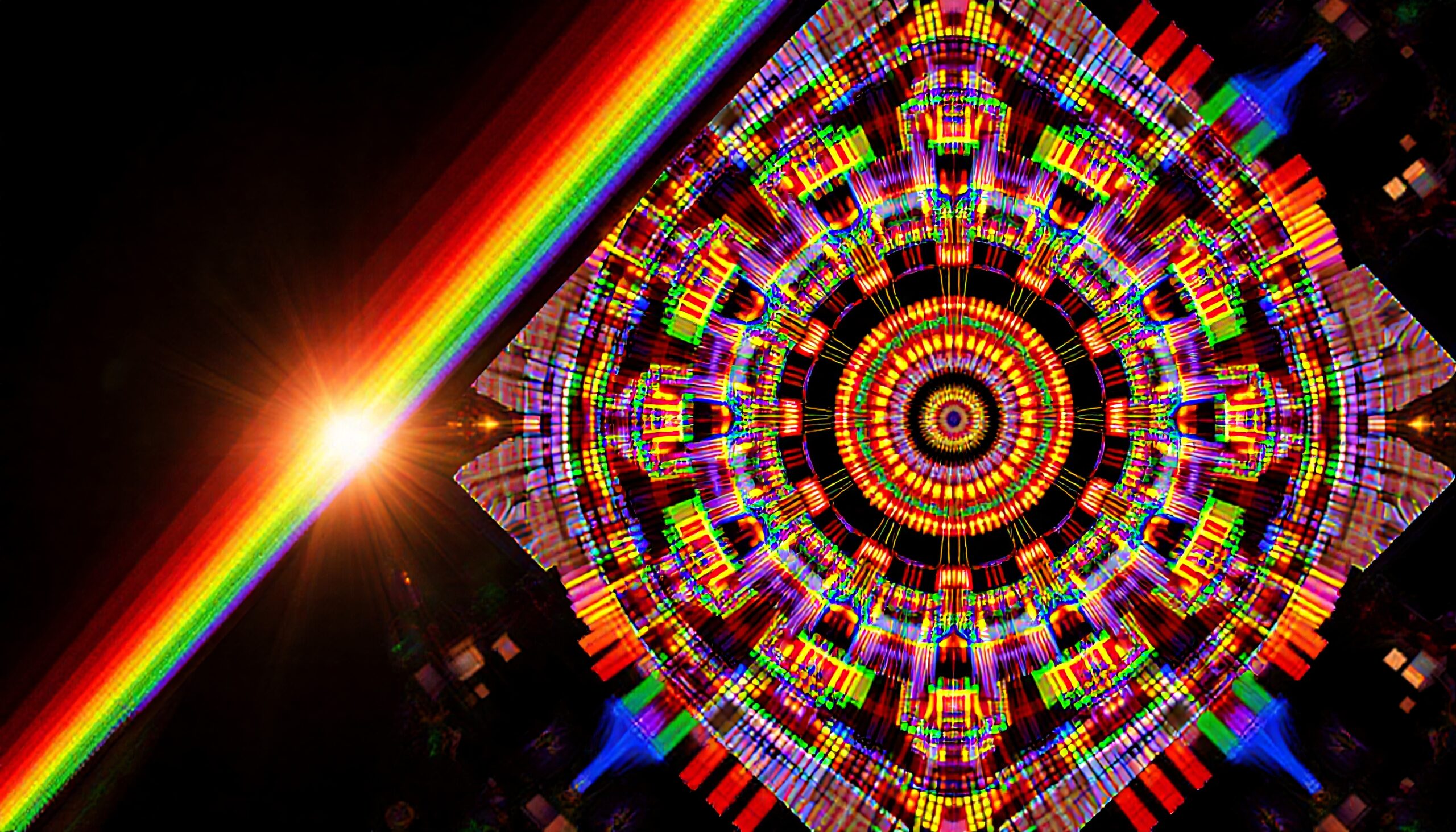 Kaleidoscope Rainbow and Sunburst