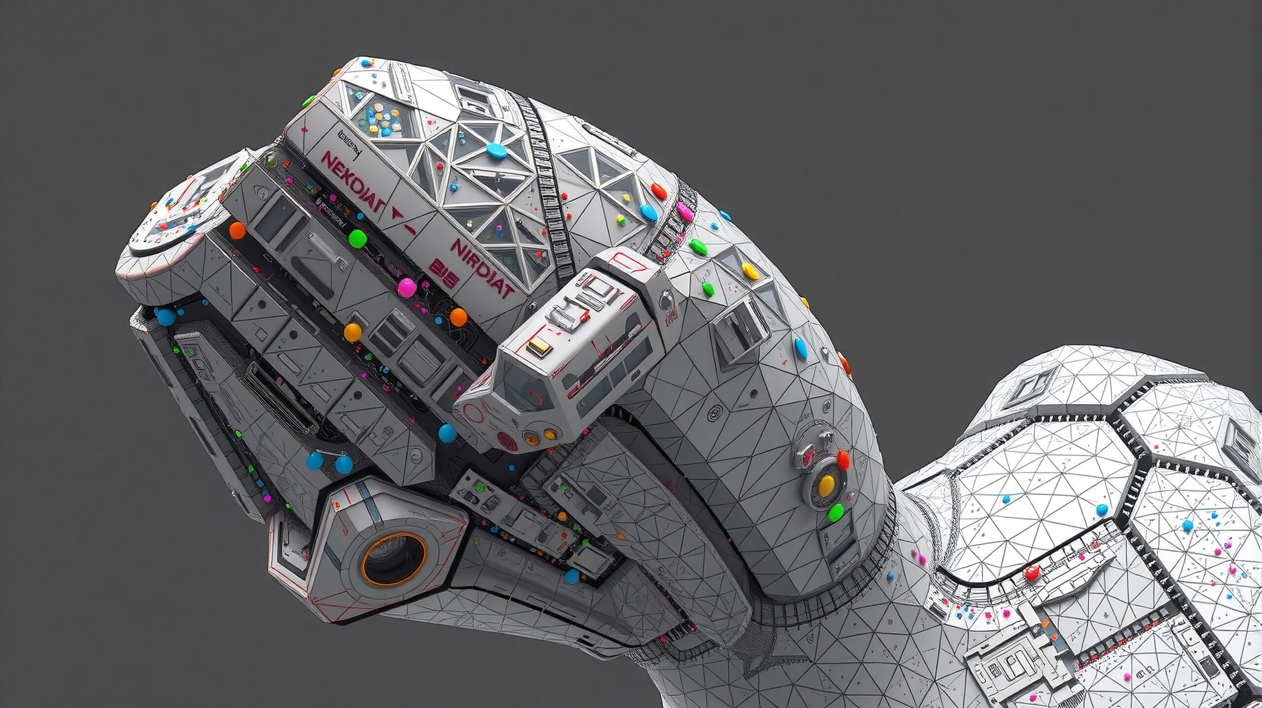 Futuristic Geometric Spacecraft Design