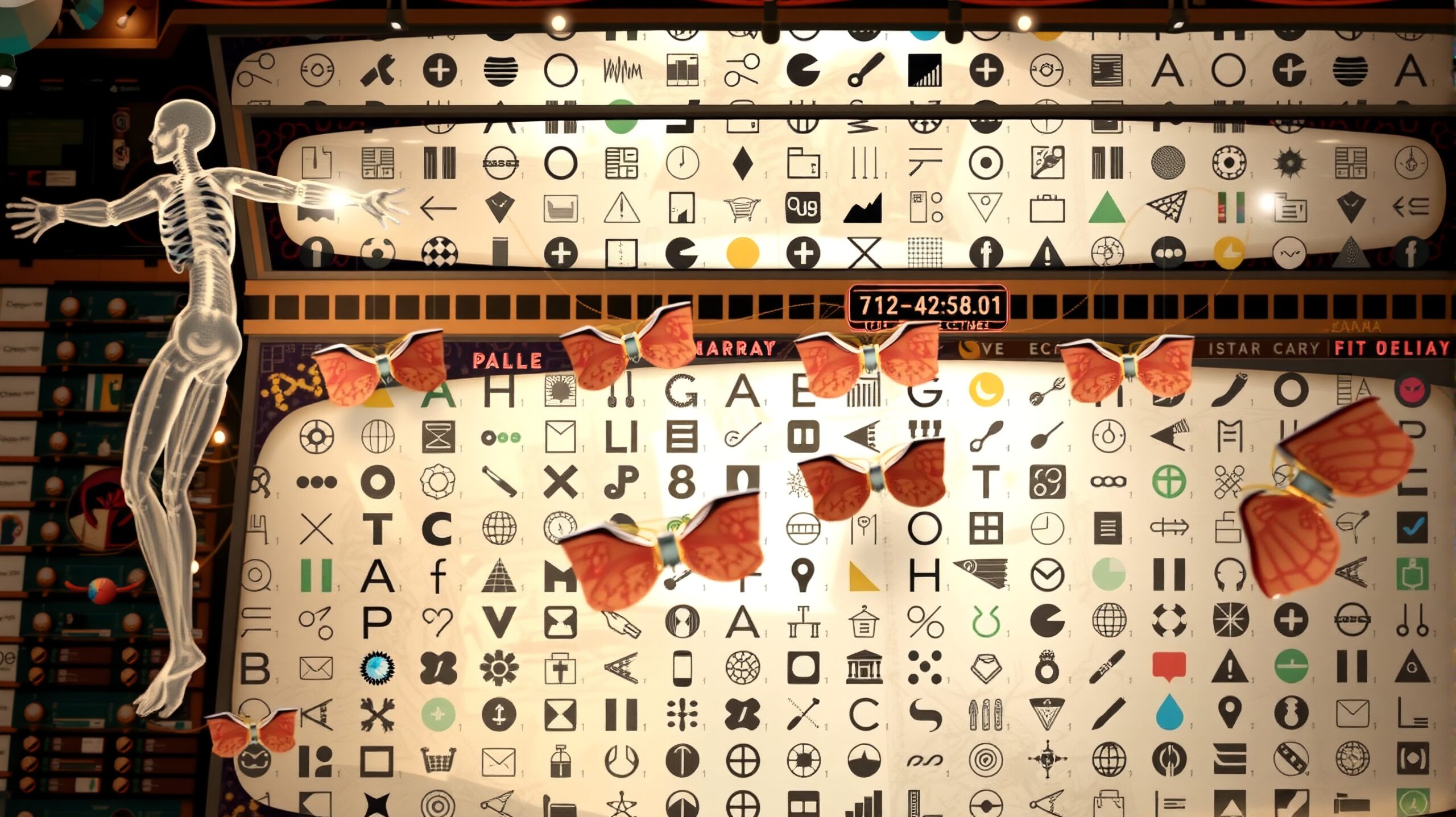 Eclectic Symbols and Skeleton Collage