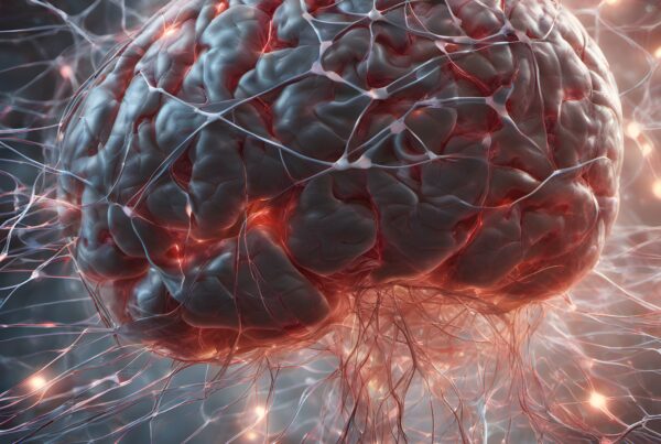 Human Brain with Glowing Neural Networks
