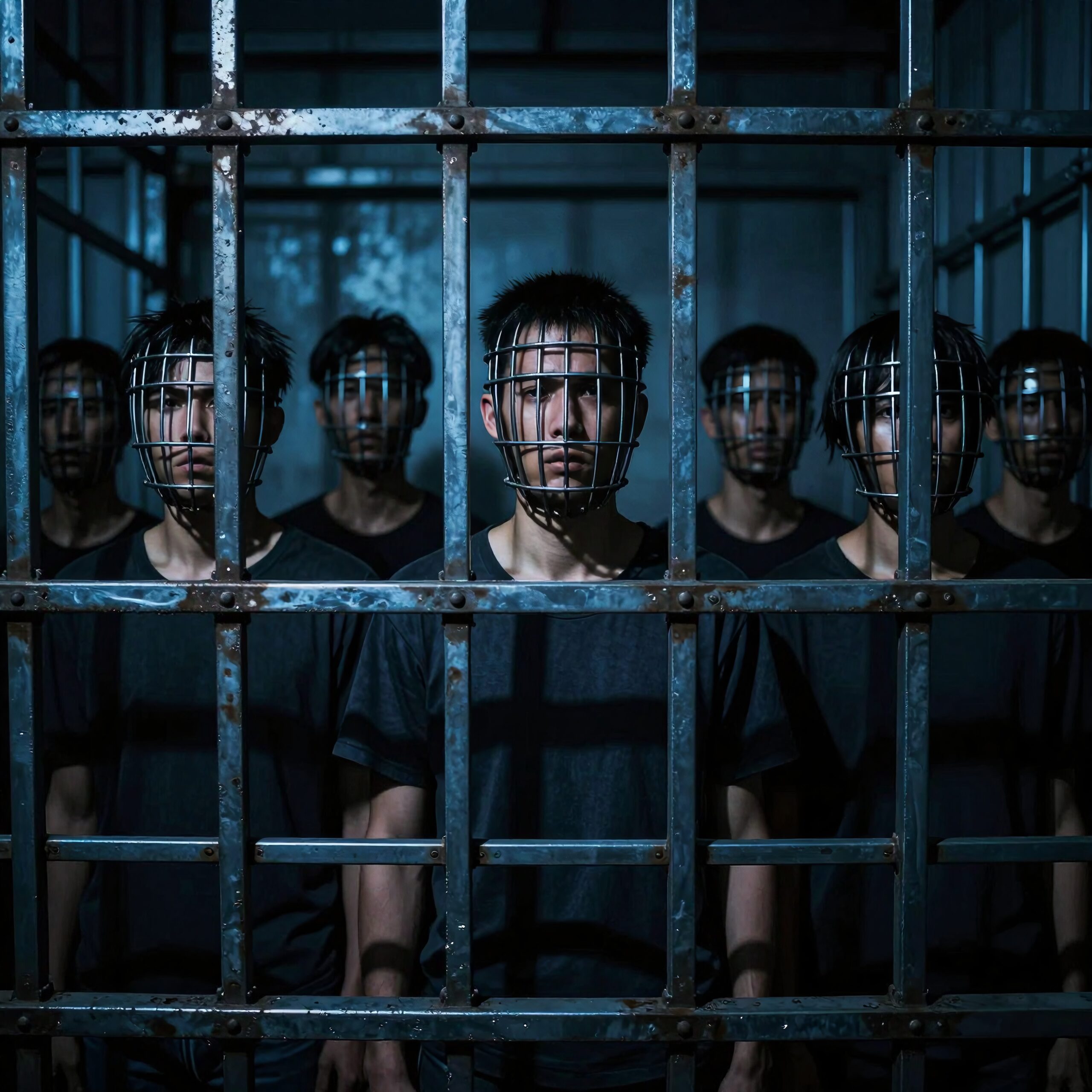 Metal Cages with Faceless Men