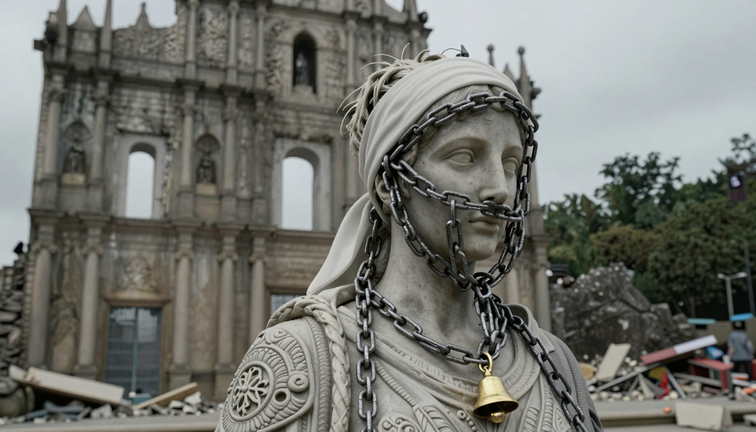 Statue Chains and Ruins Display