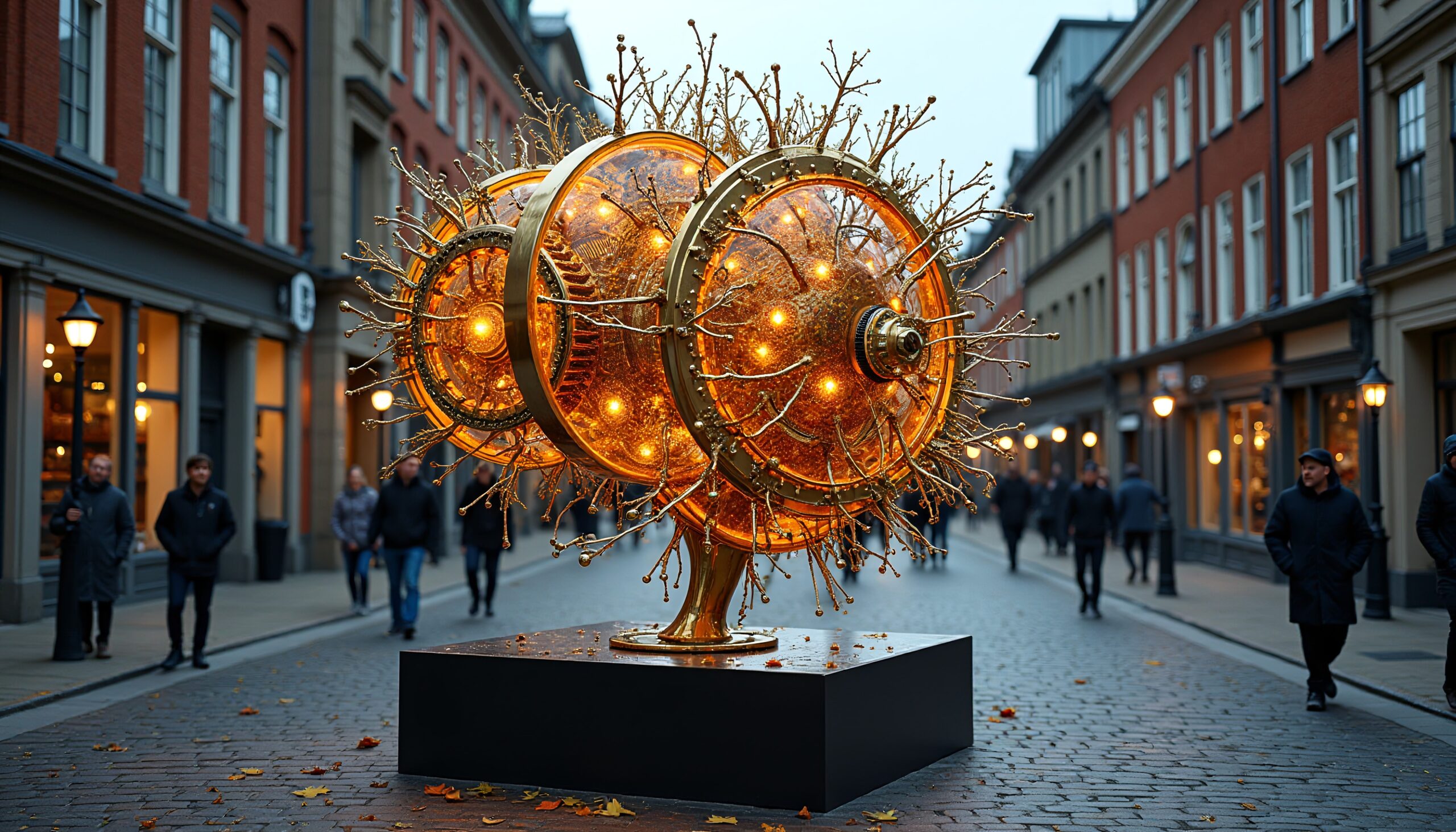 Illuminated Street Sculpture Installation