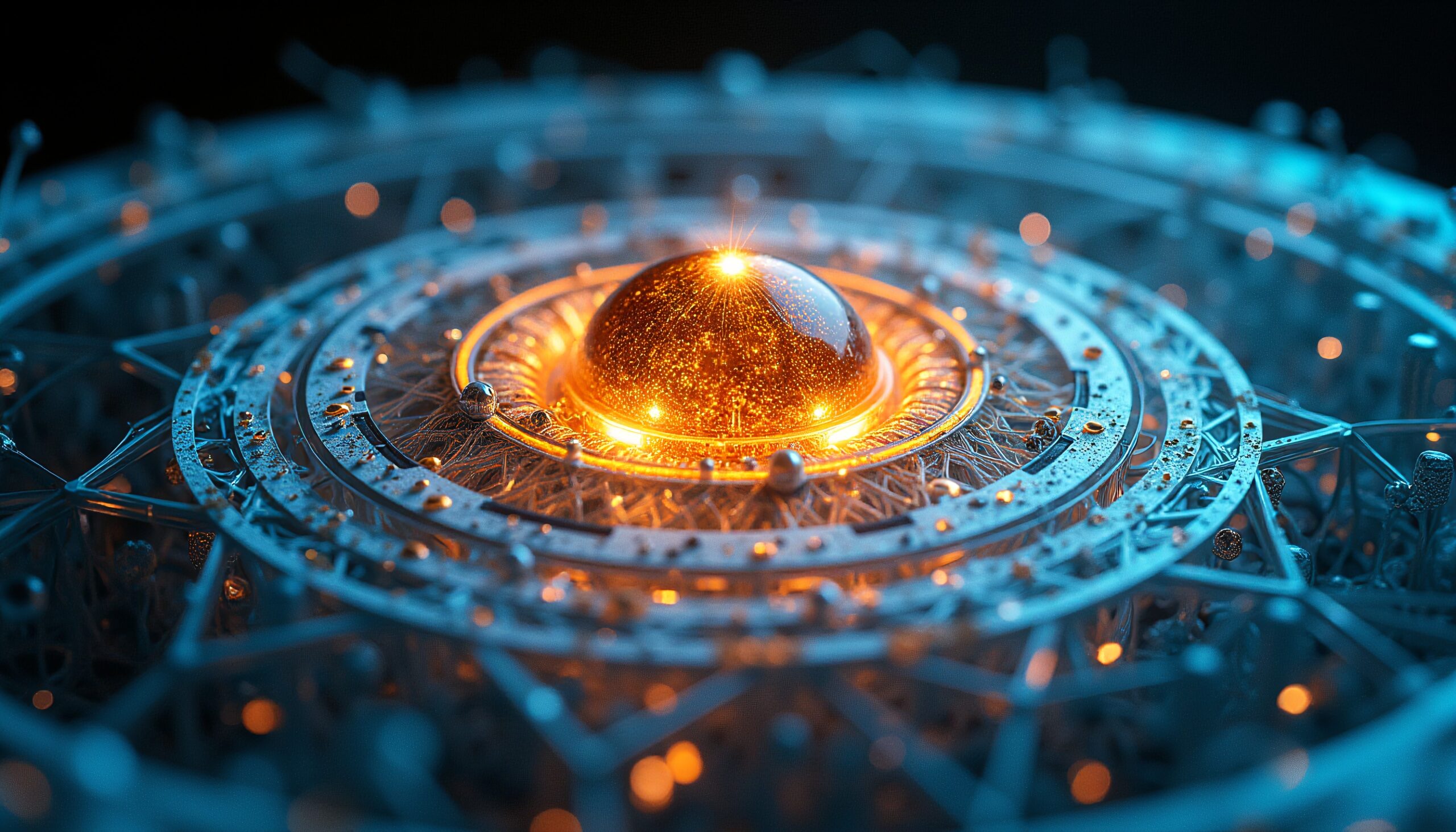 Glowing Orbital Mechanical Structure