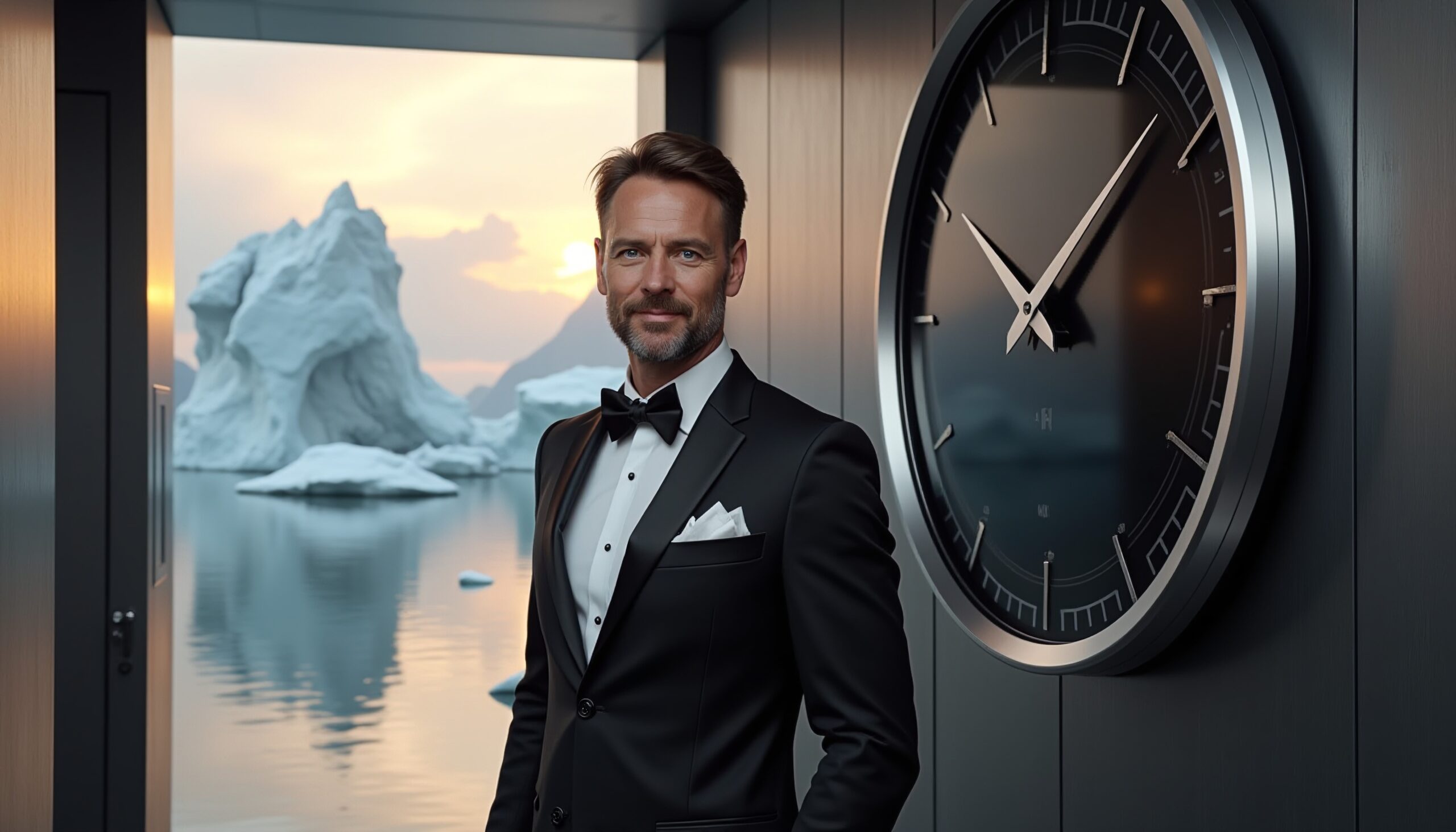 Elegant Man with Iceberg View