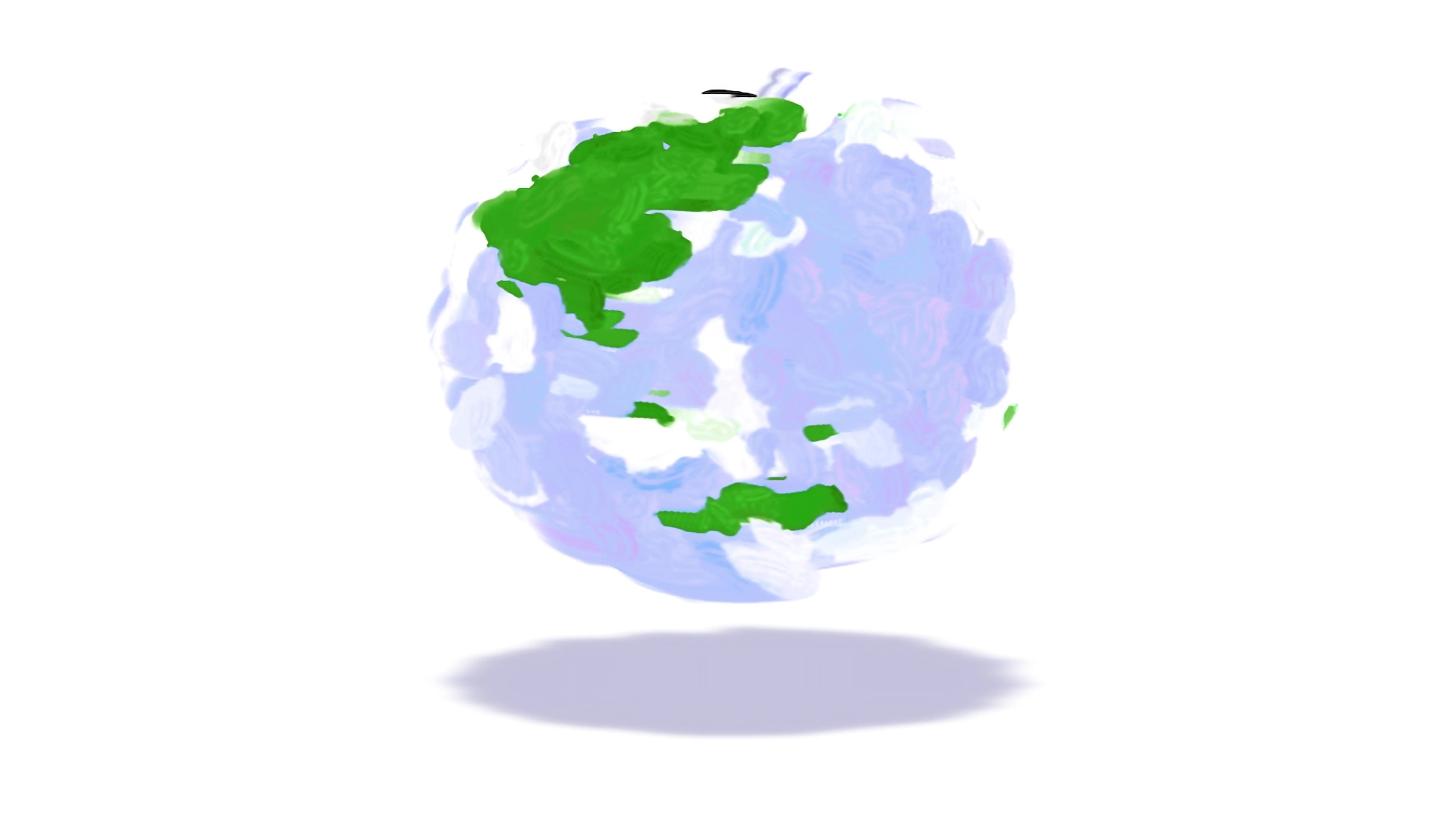 Floating Artistic Scribble Globe 4K Loop