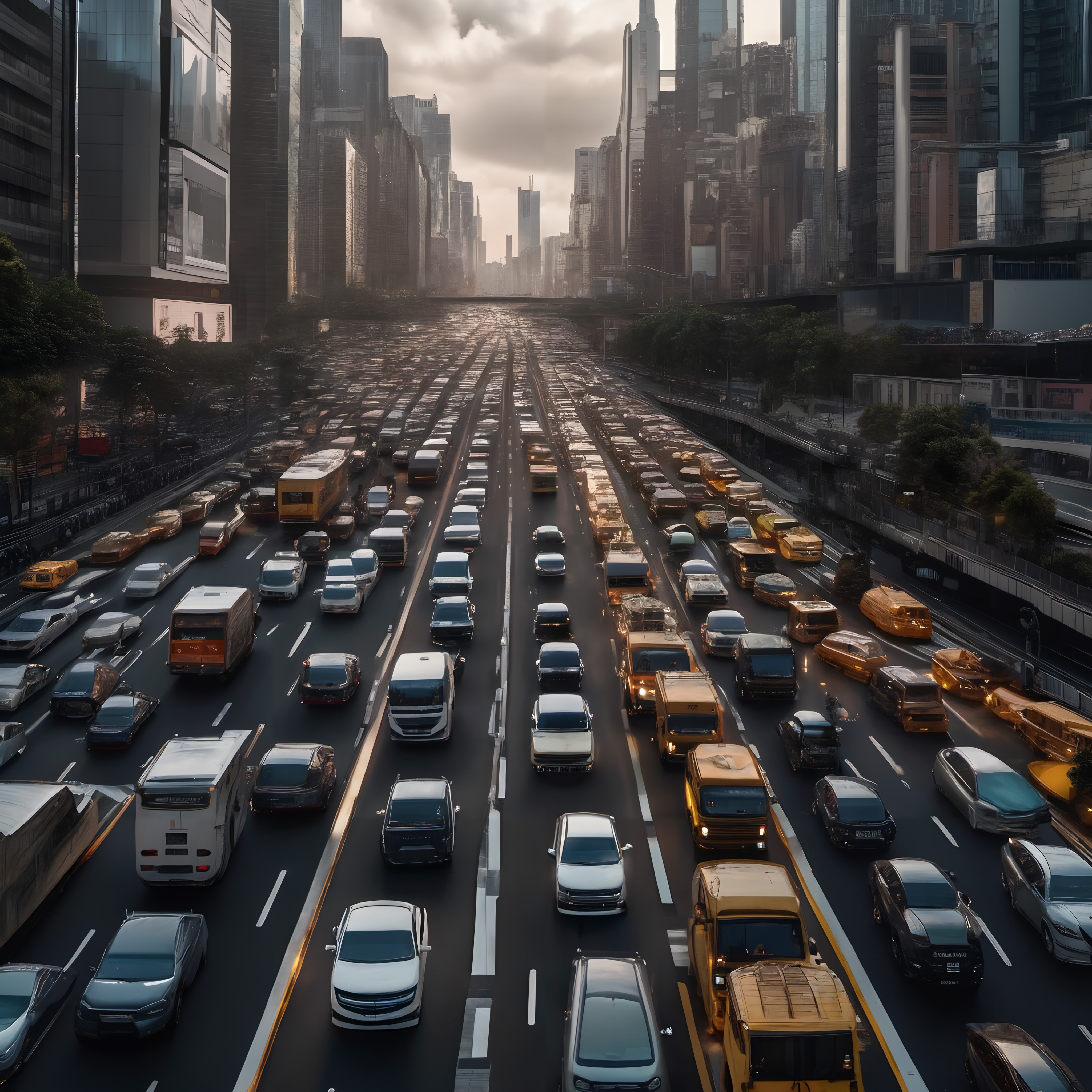 City Highway Traffic Jam