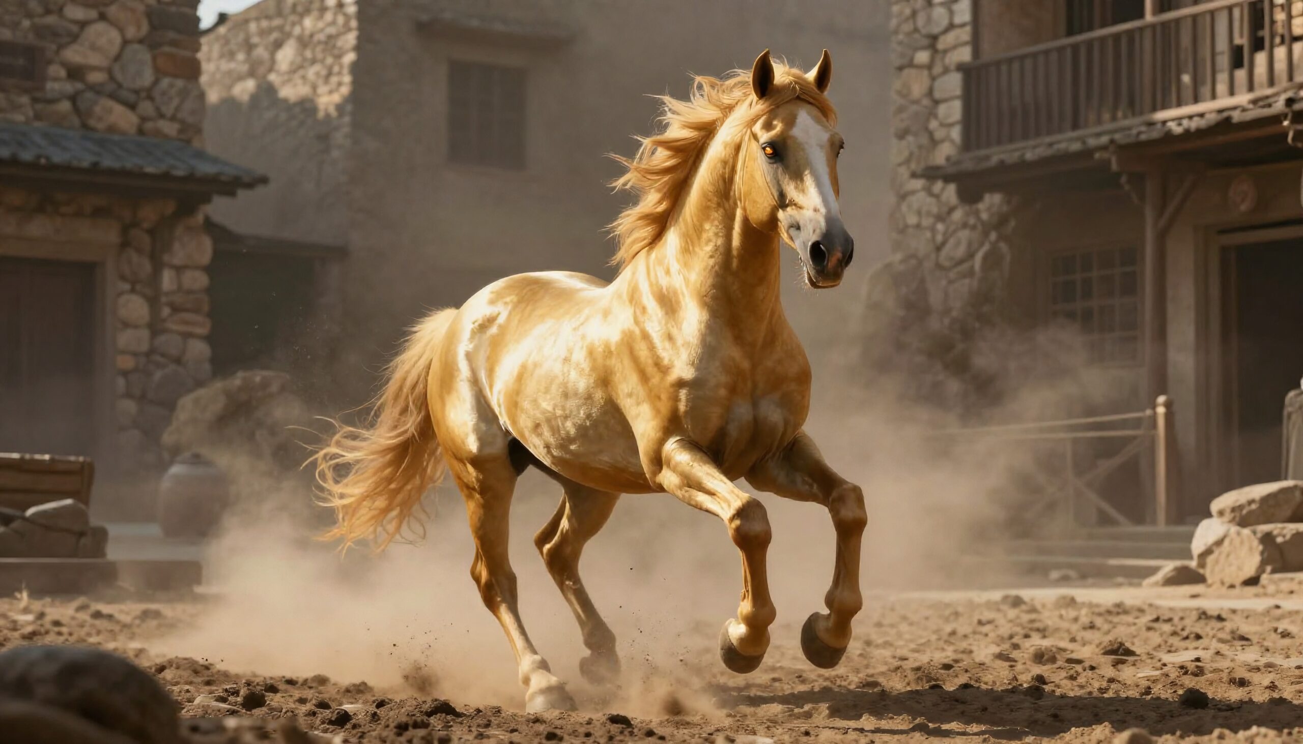 Majestic Horse in Western Scene