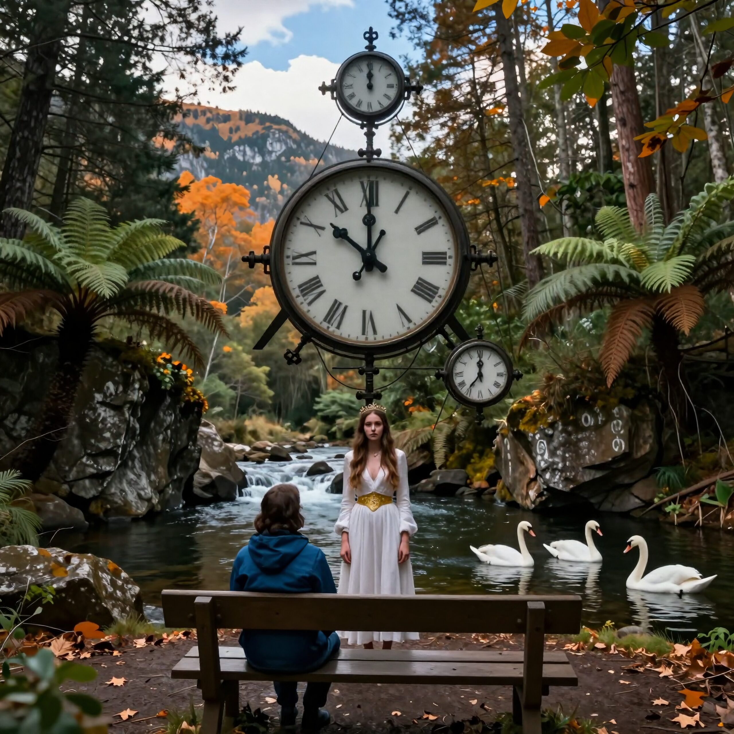 Time Suspended in Forest Scene