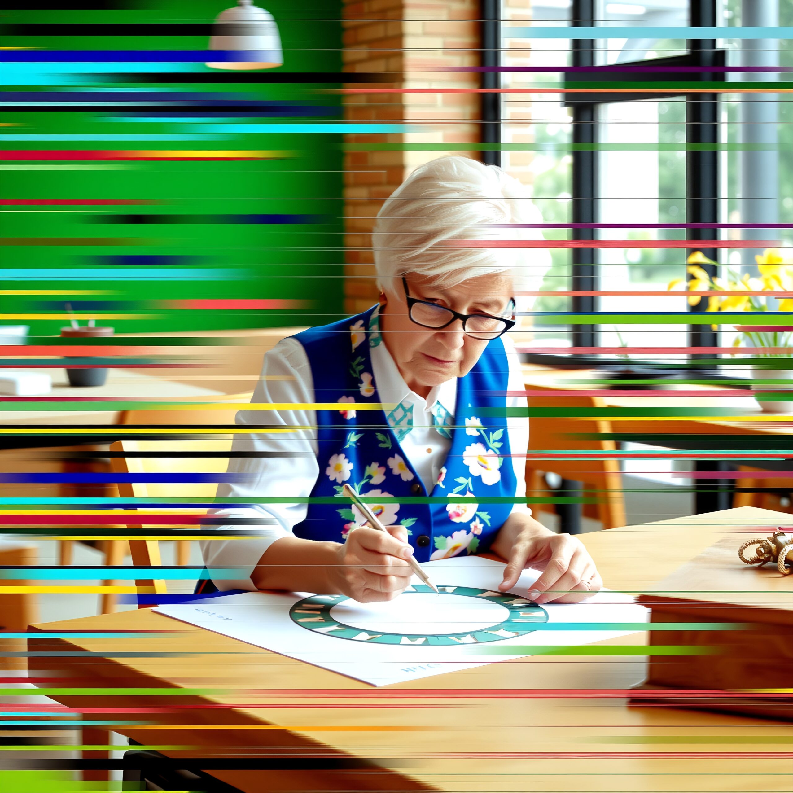 Creative Elderly Artist at Work