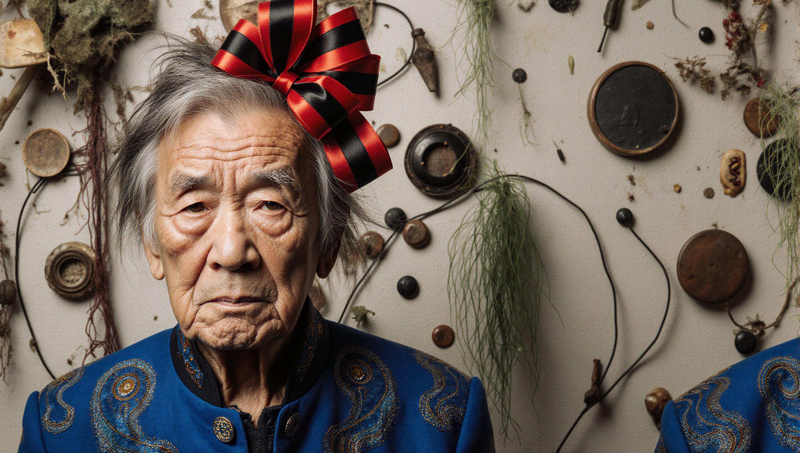 Elderly Grace with Decorative Bow