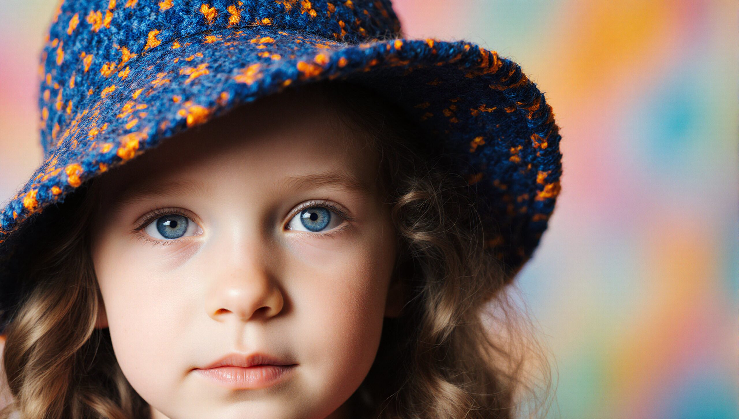 Charming Child in Colorful Hat
