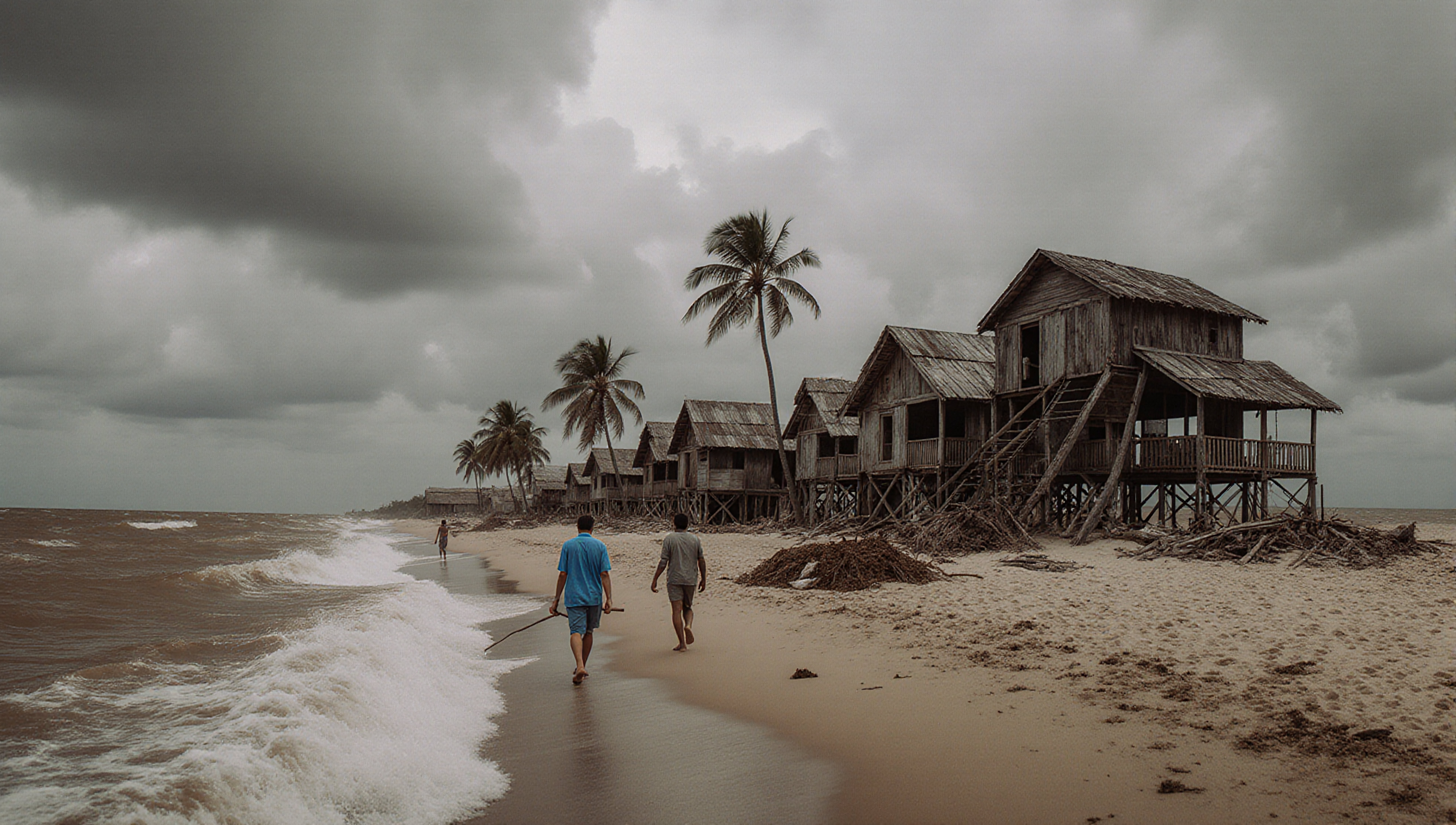 Rustic Coastal Homes Under Storm