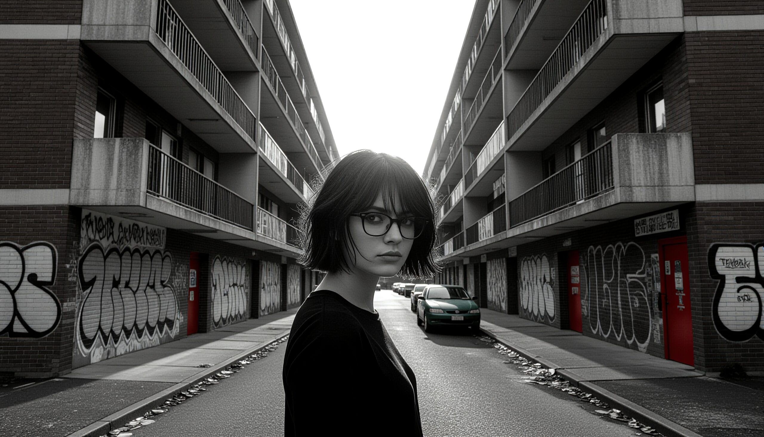 Urban Portrait in Graffiti Alley