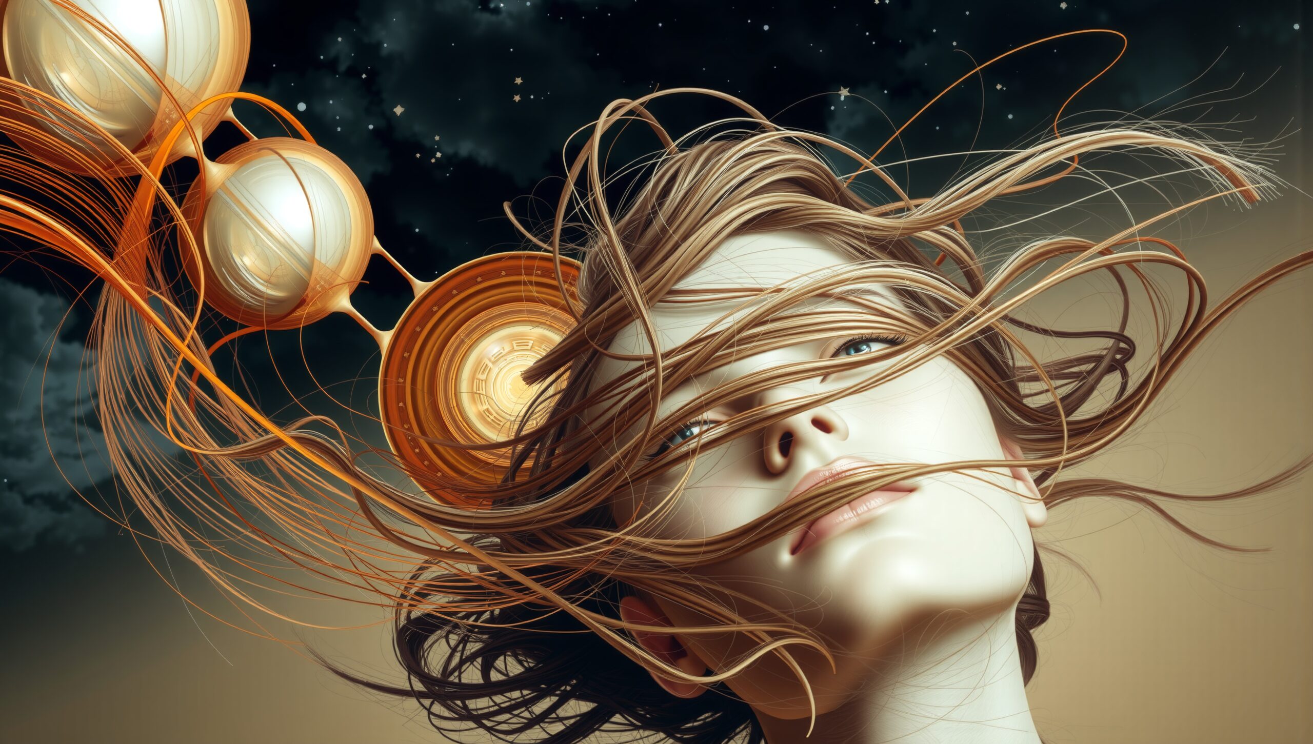 Dreamscape with Floating Orbs