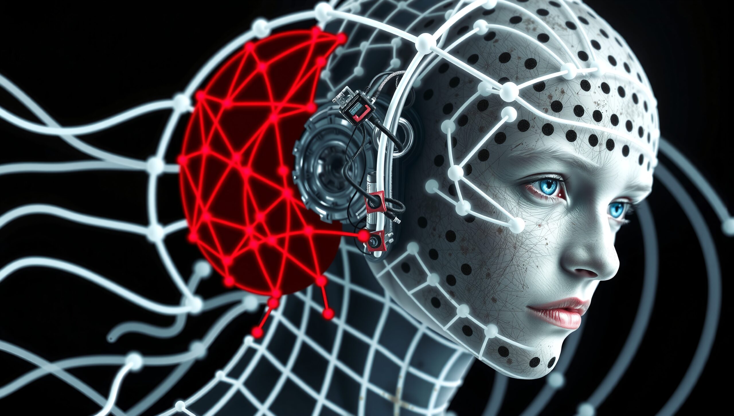 Futuristic Cybernetic Human Portrait