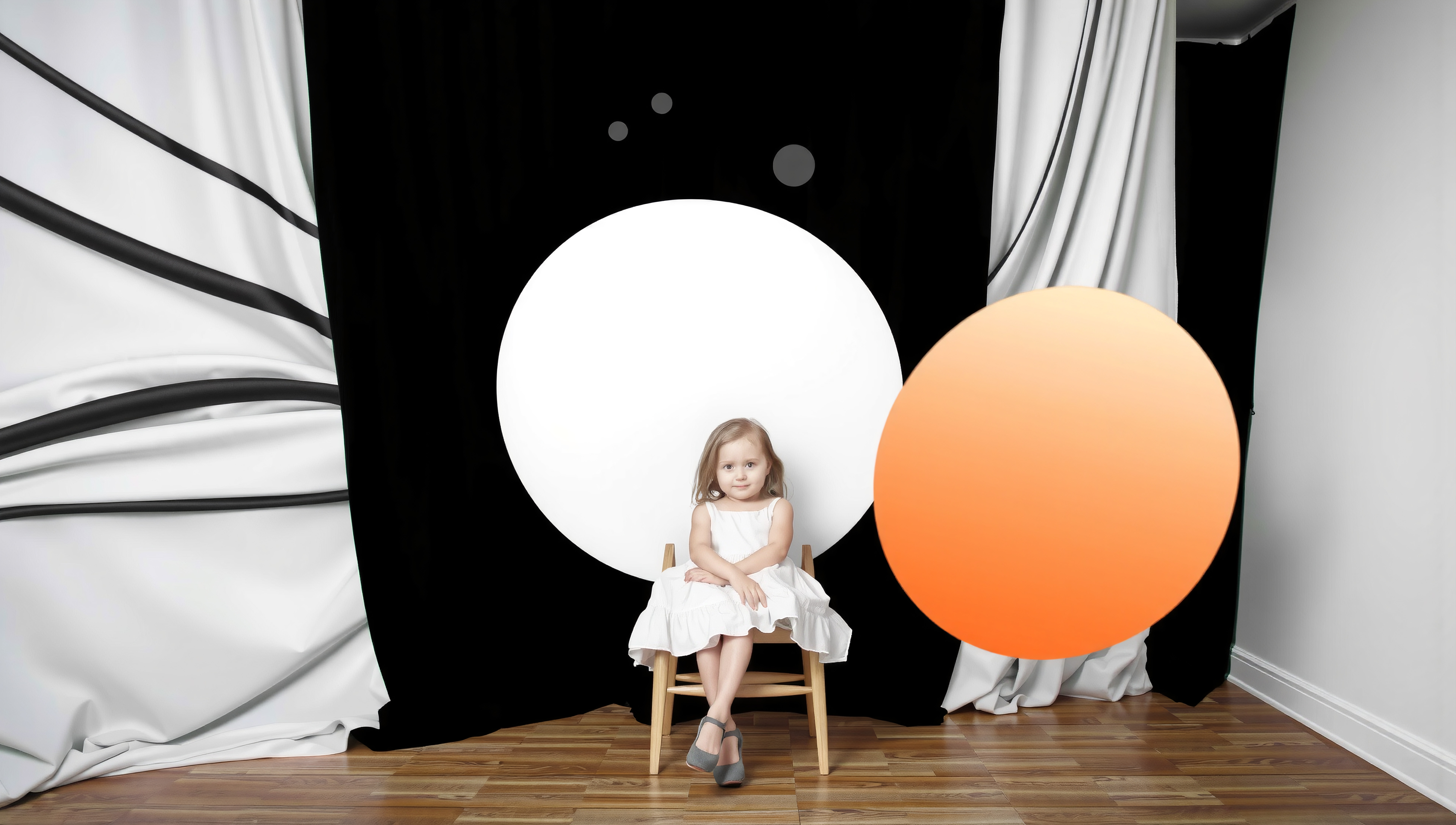 Surreal Portrait with Overlapping Circles