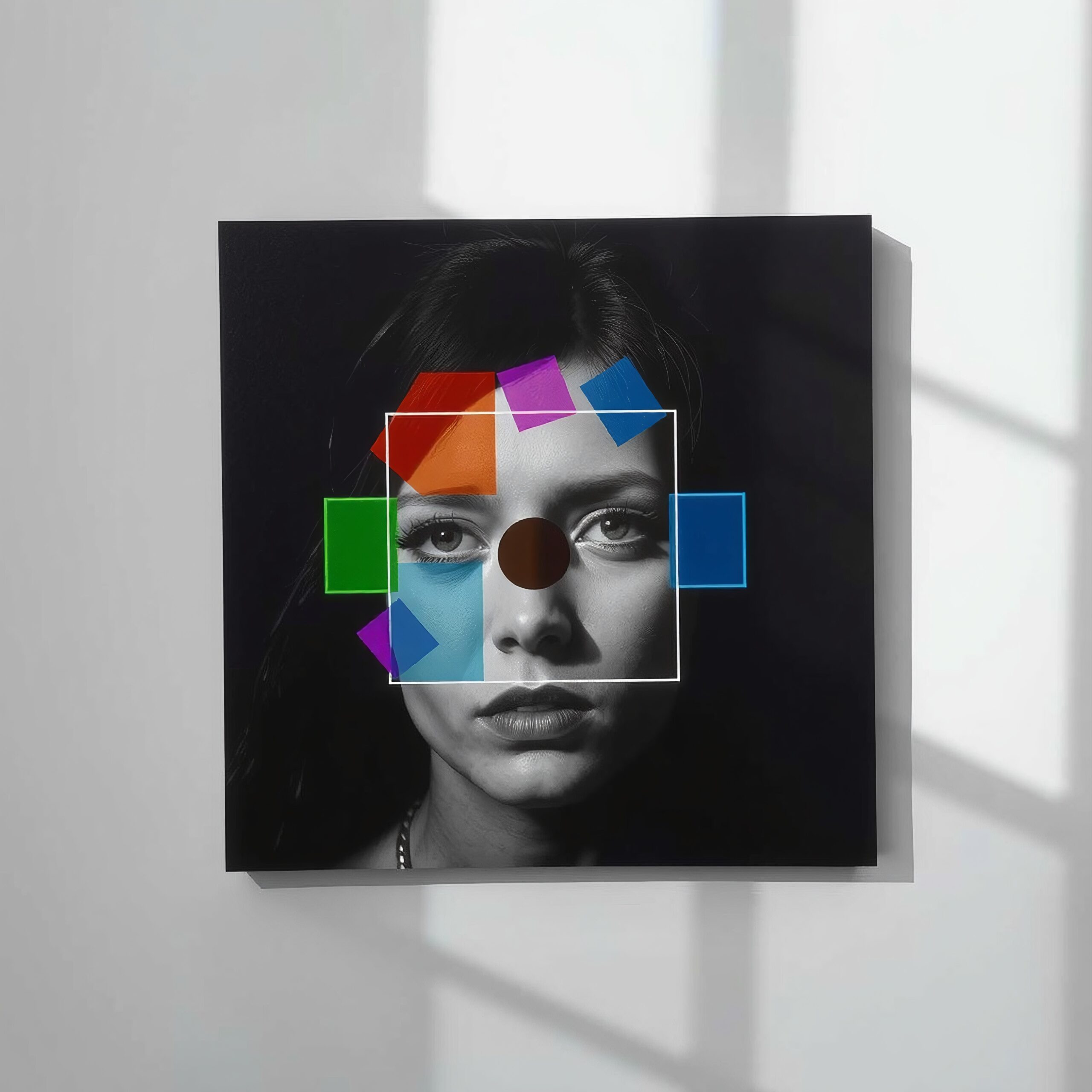 Geometric Layers Over Portrait