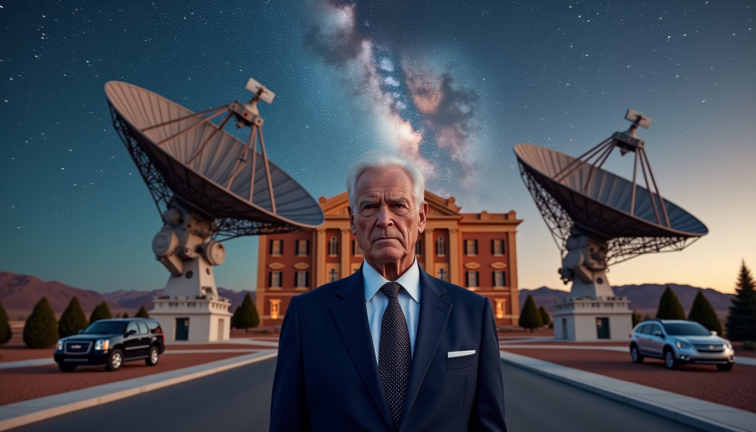 Galactic Communication Man and Satellites