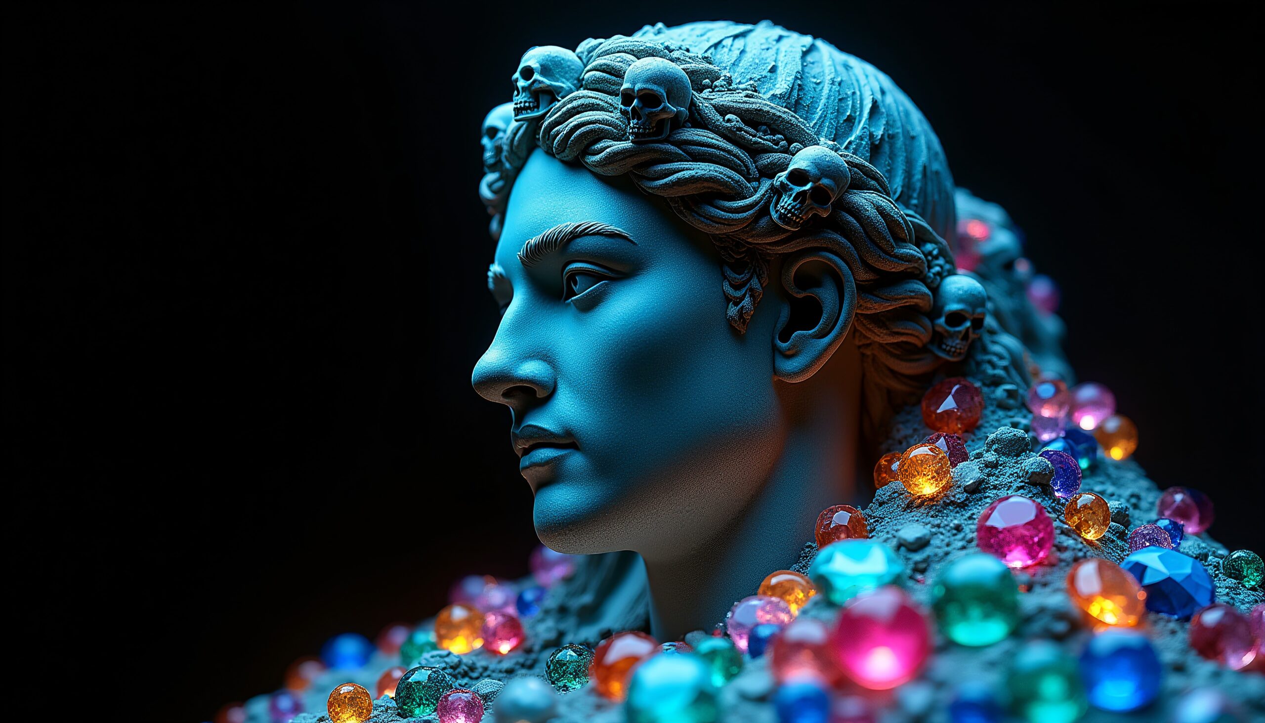 Classical Bust Adorned with Gems