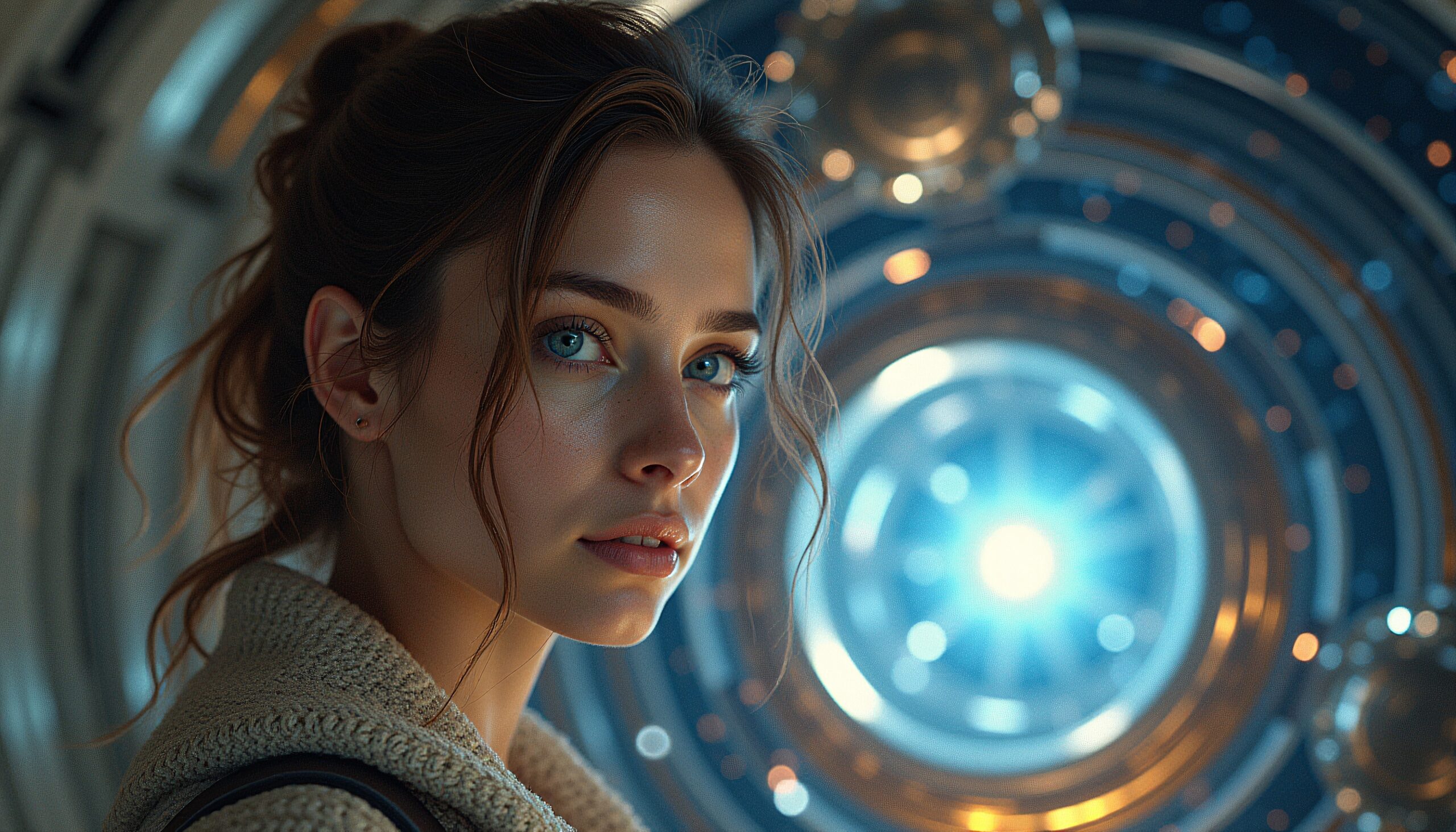 Futuristic Woman in Sci-Fi Setting