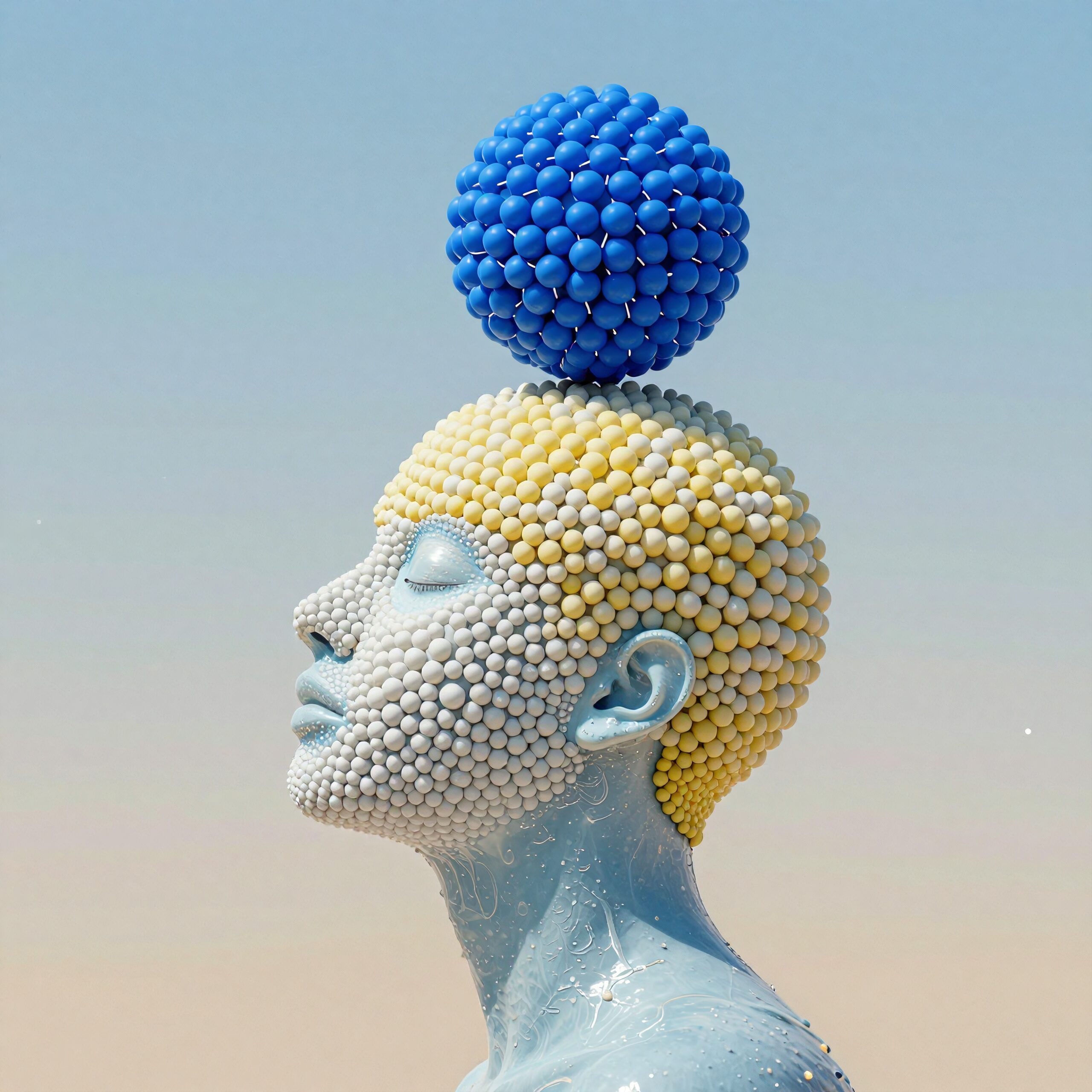 Spherical Head in Pastel Dream