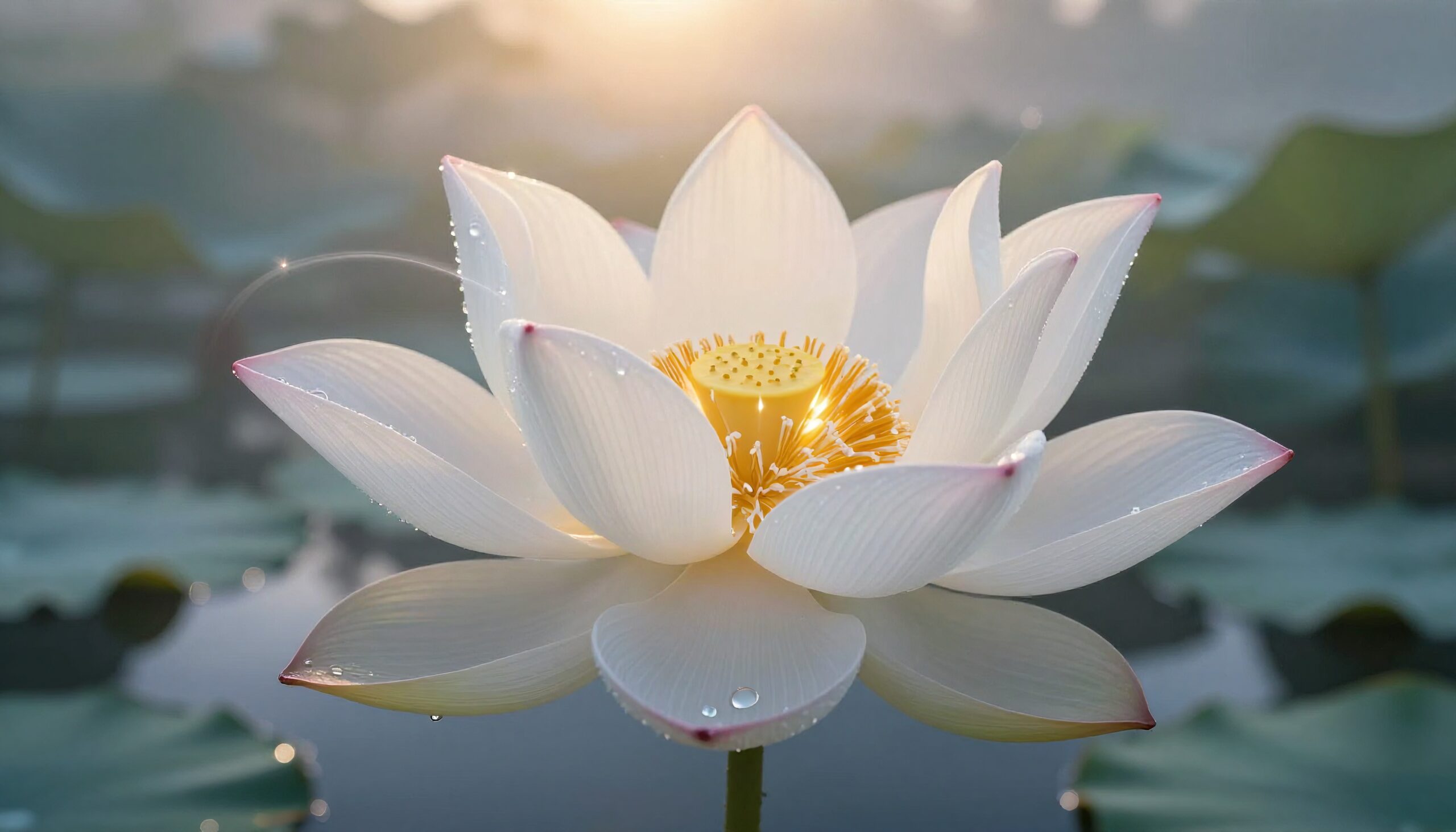 Serene Lotus Under Morning Light